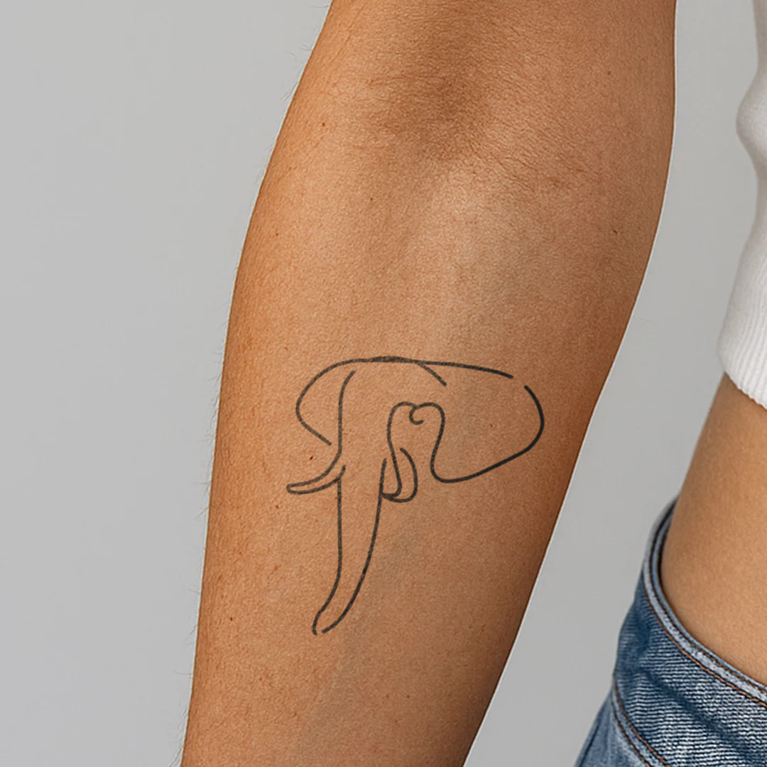 Tatouage Éléphant abstrait