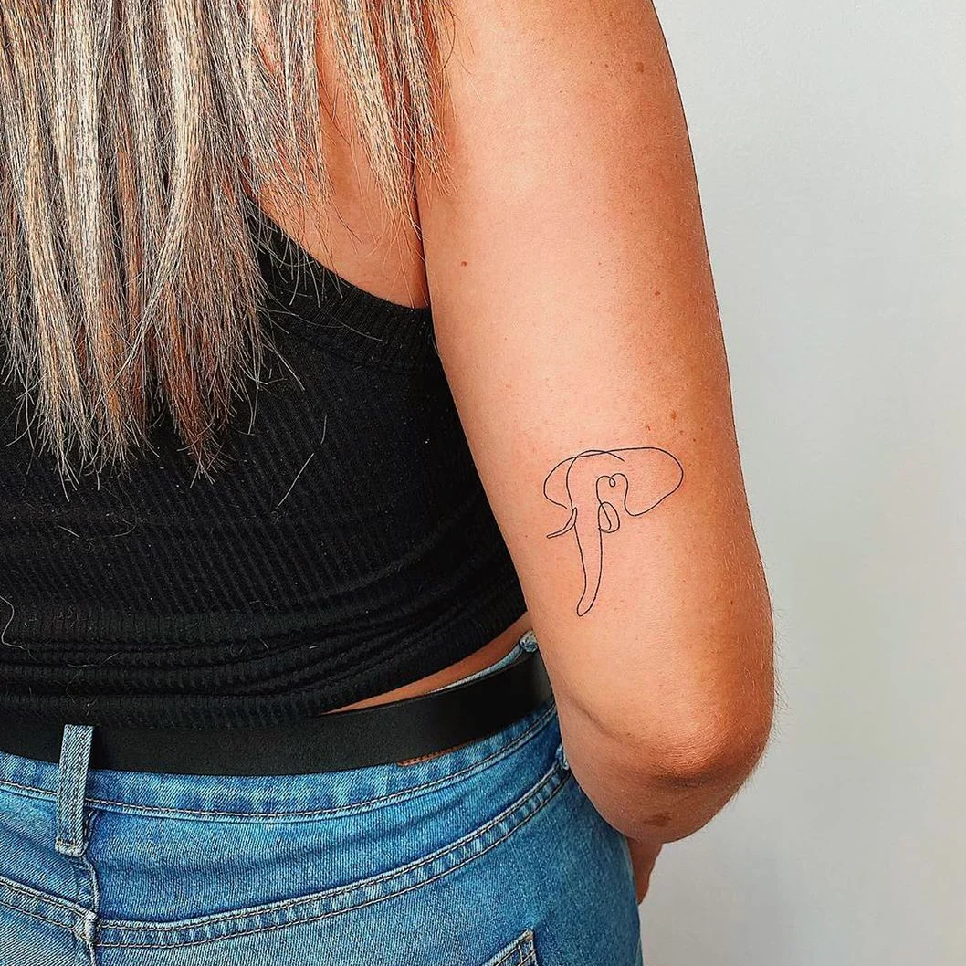 Tatouage Éléphant abstrait - Image 2