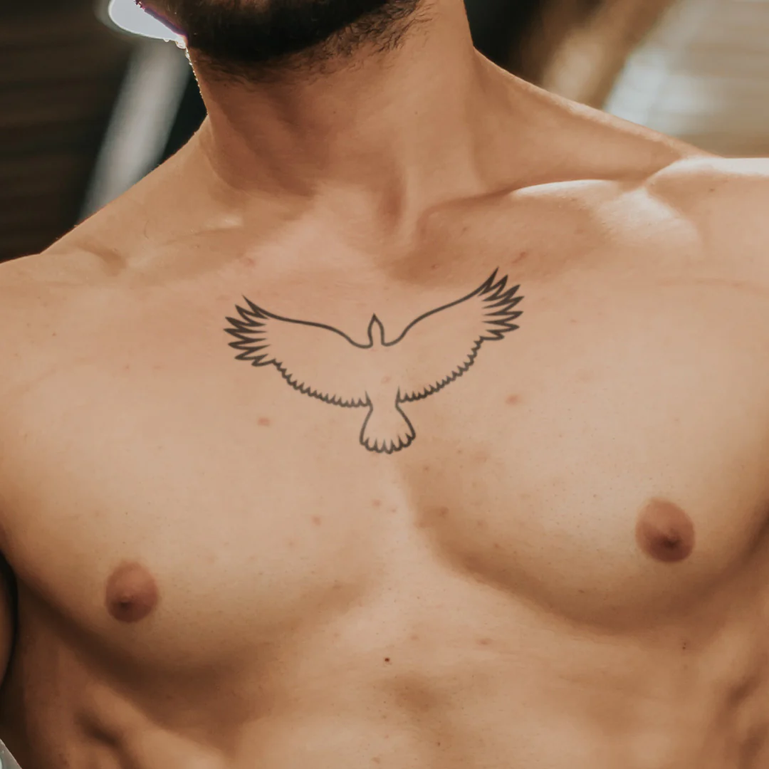 Tatouage aigle vue de dessus