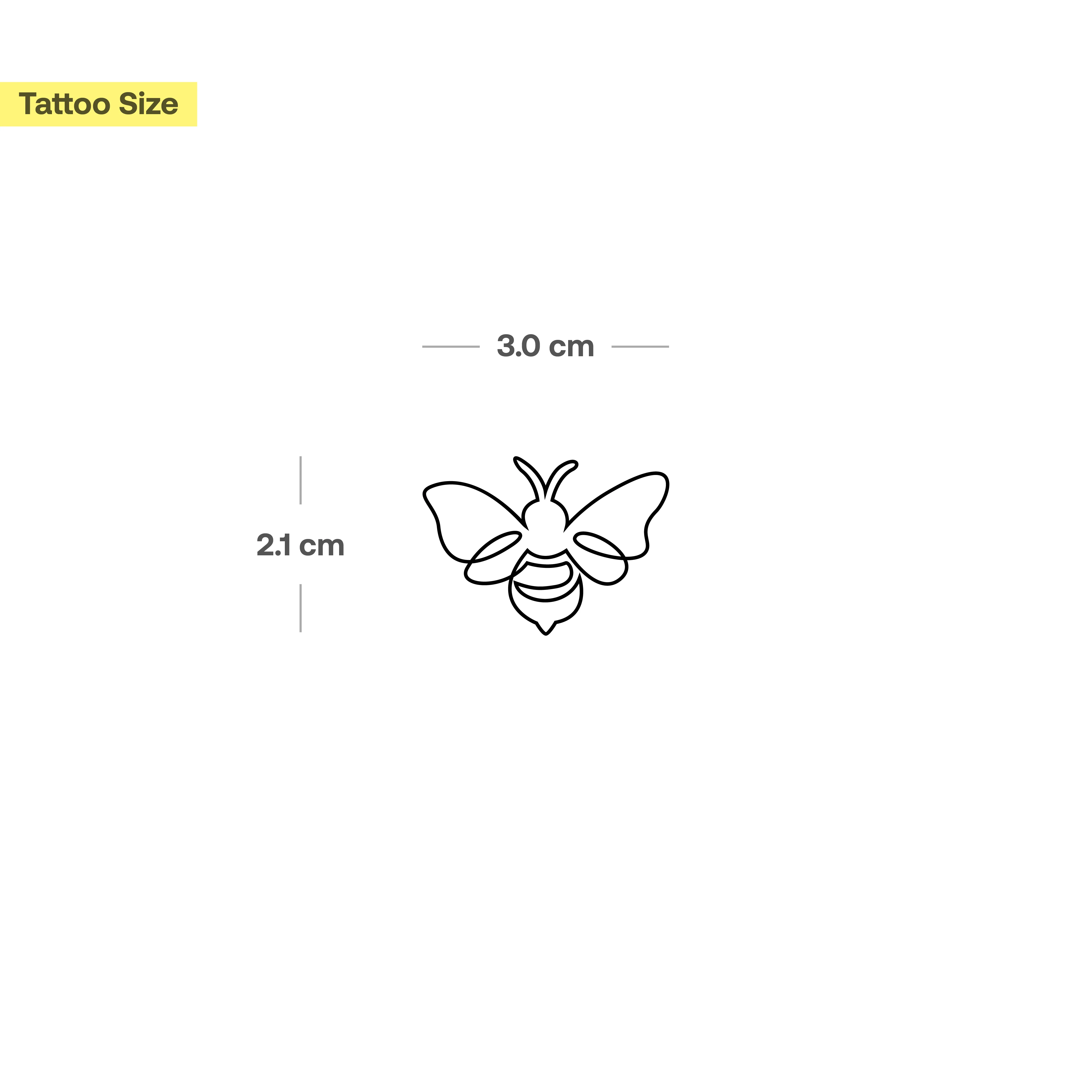 Tatouage linéaire d'abeille - Image 3