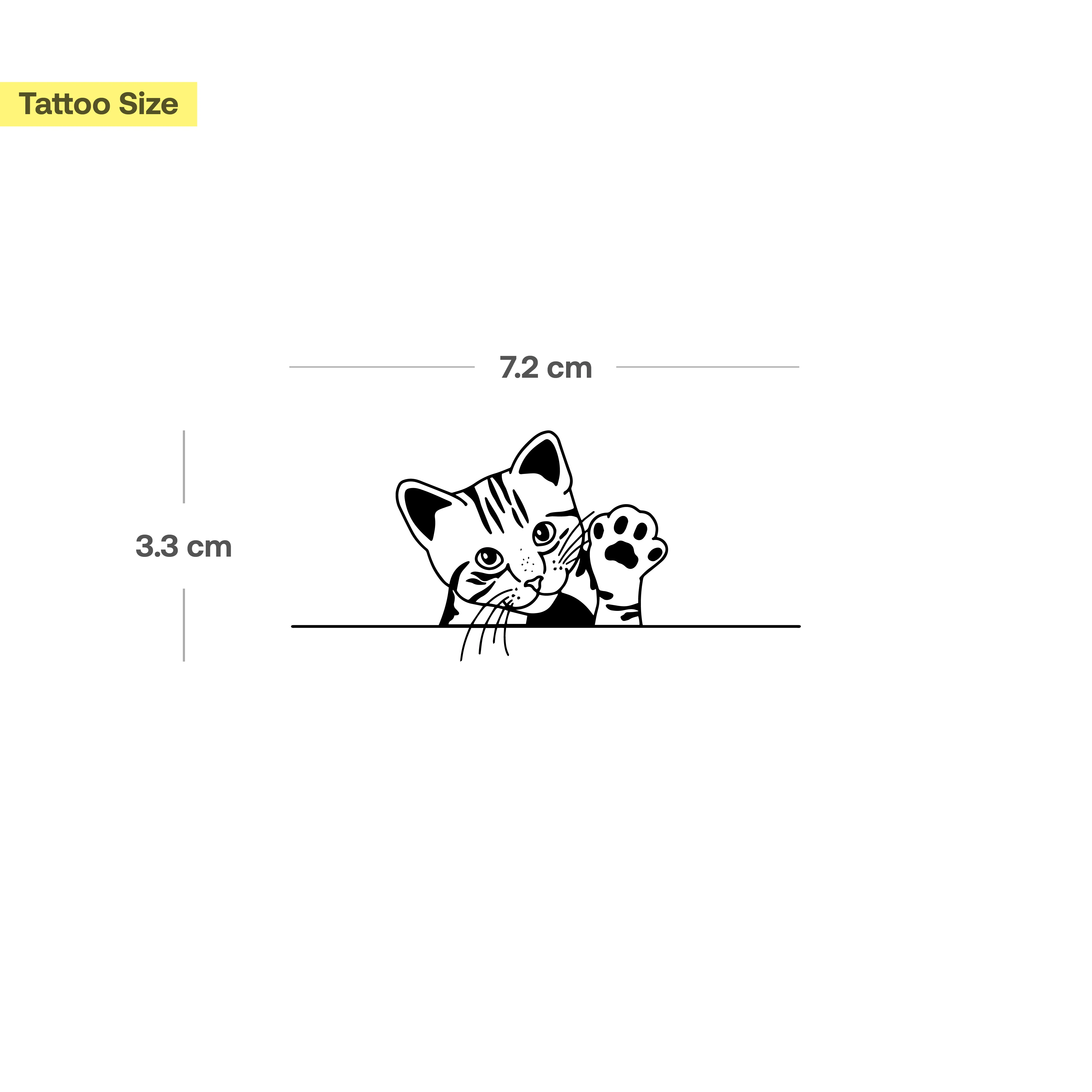 Tatouage de chat qui fait signe - Image 3