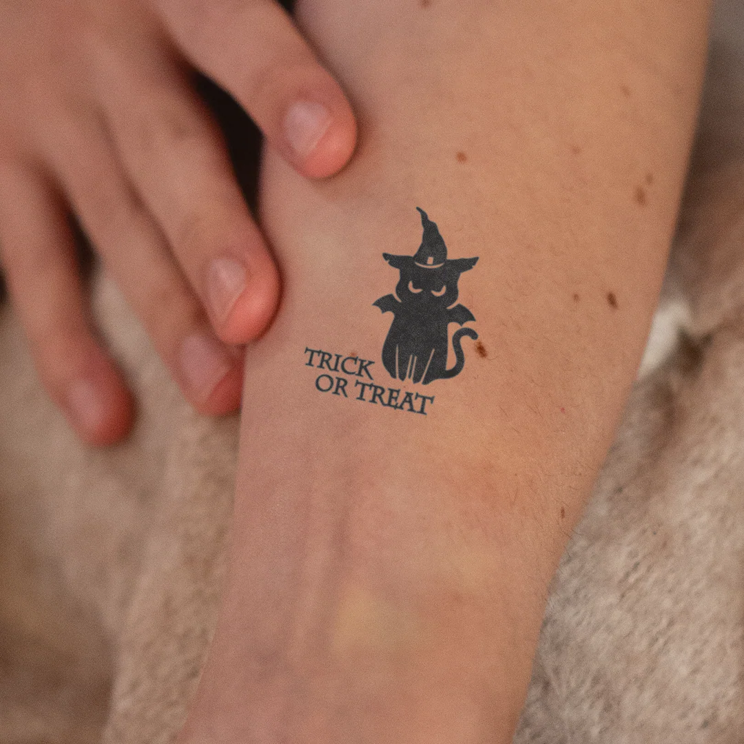 Tatouage Chat Trick or Treat