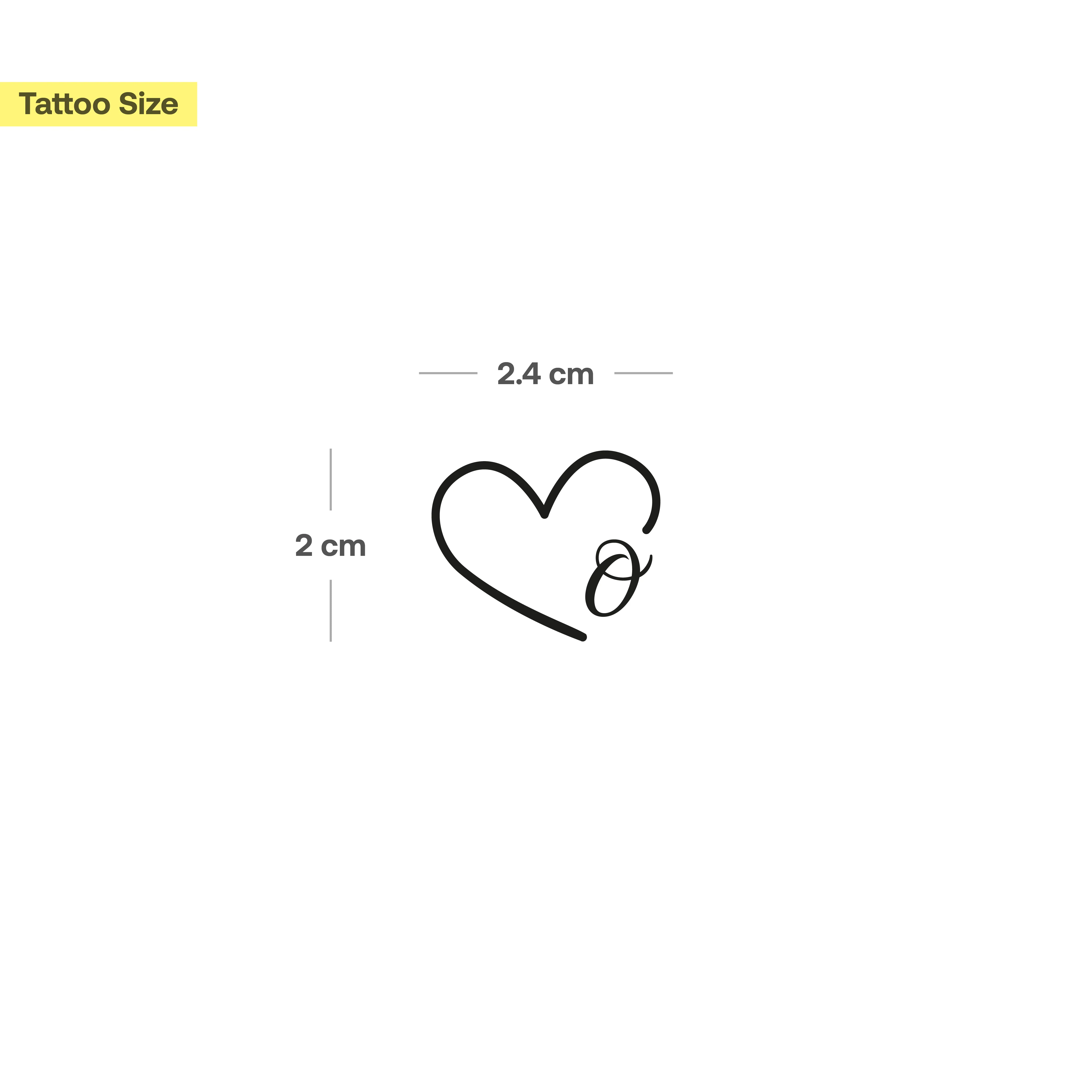 Tatouage cœur avec initiales (A-Z) - Image 45