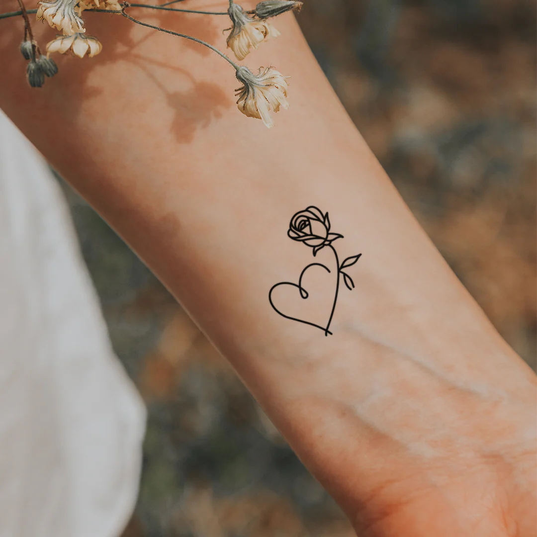 Coeur et rose