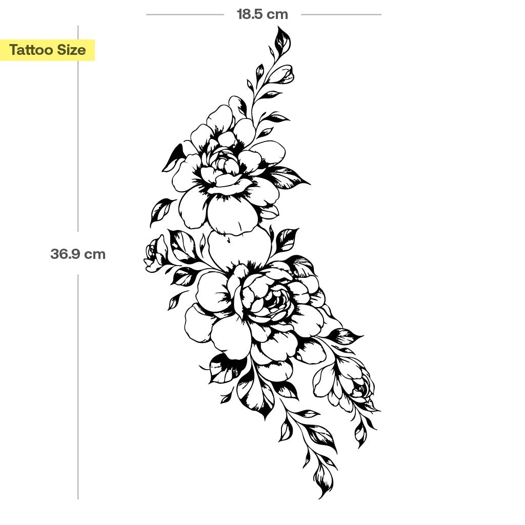Tatouage pivoines détaillées - Image 3