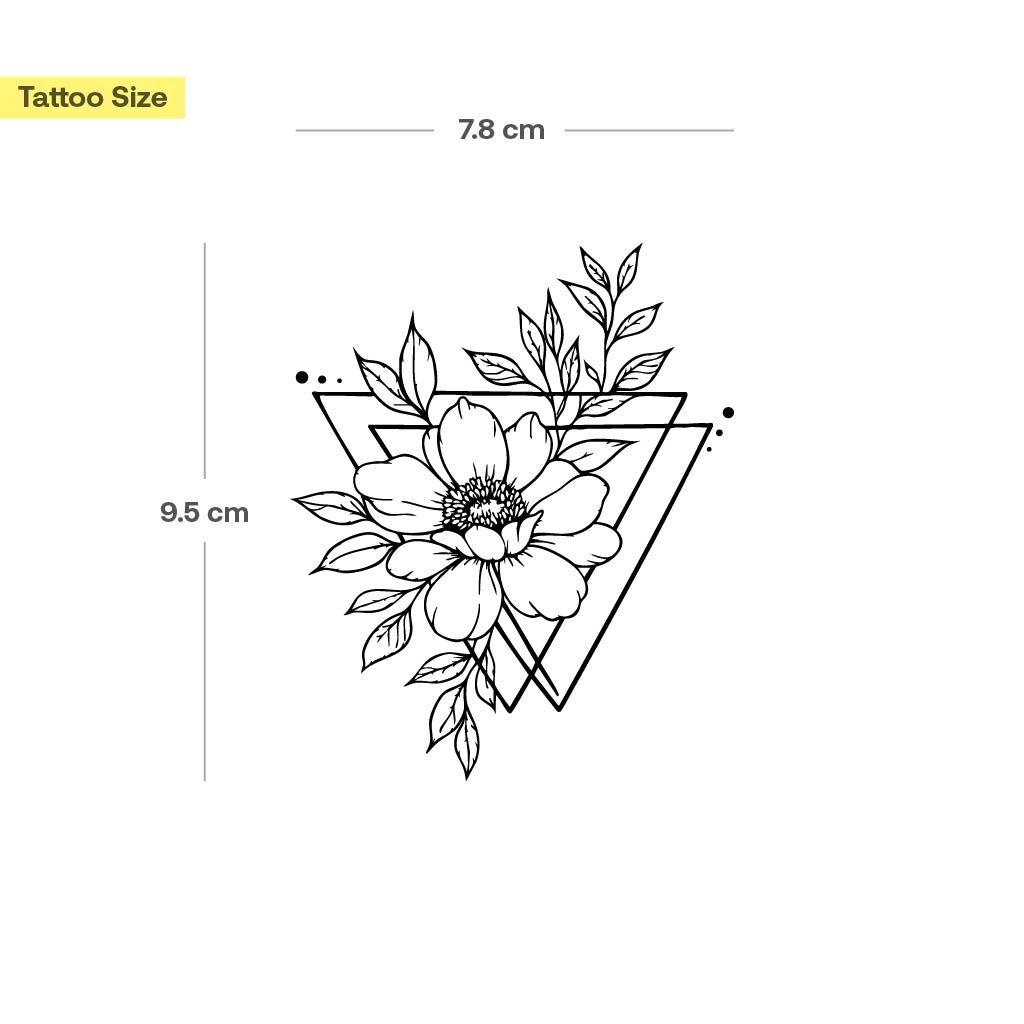 Tatouage triangle et fleurs - Image 3