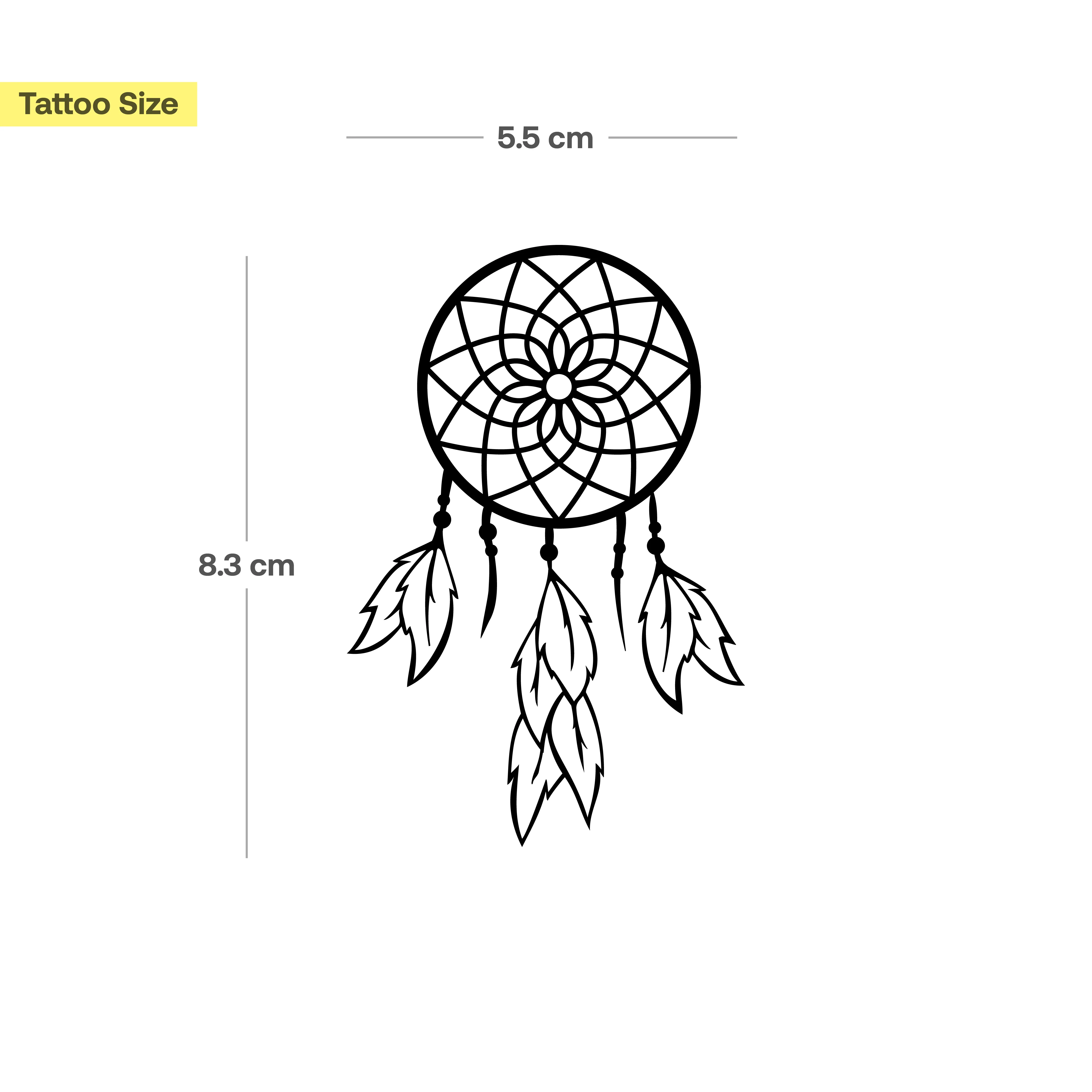 Tatouage attrape-rêves en plumes - Image 3