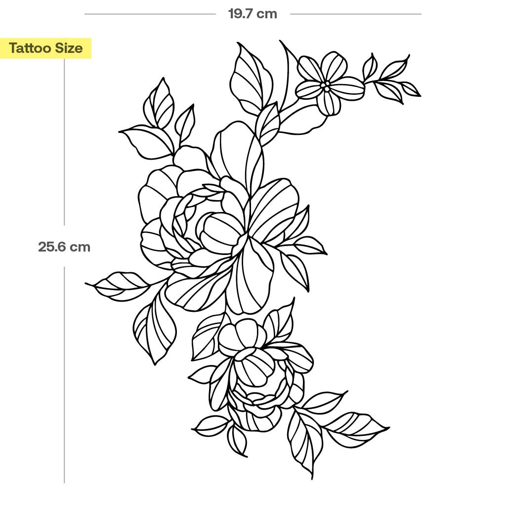 Tatouage fineline pivoines - Image 3