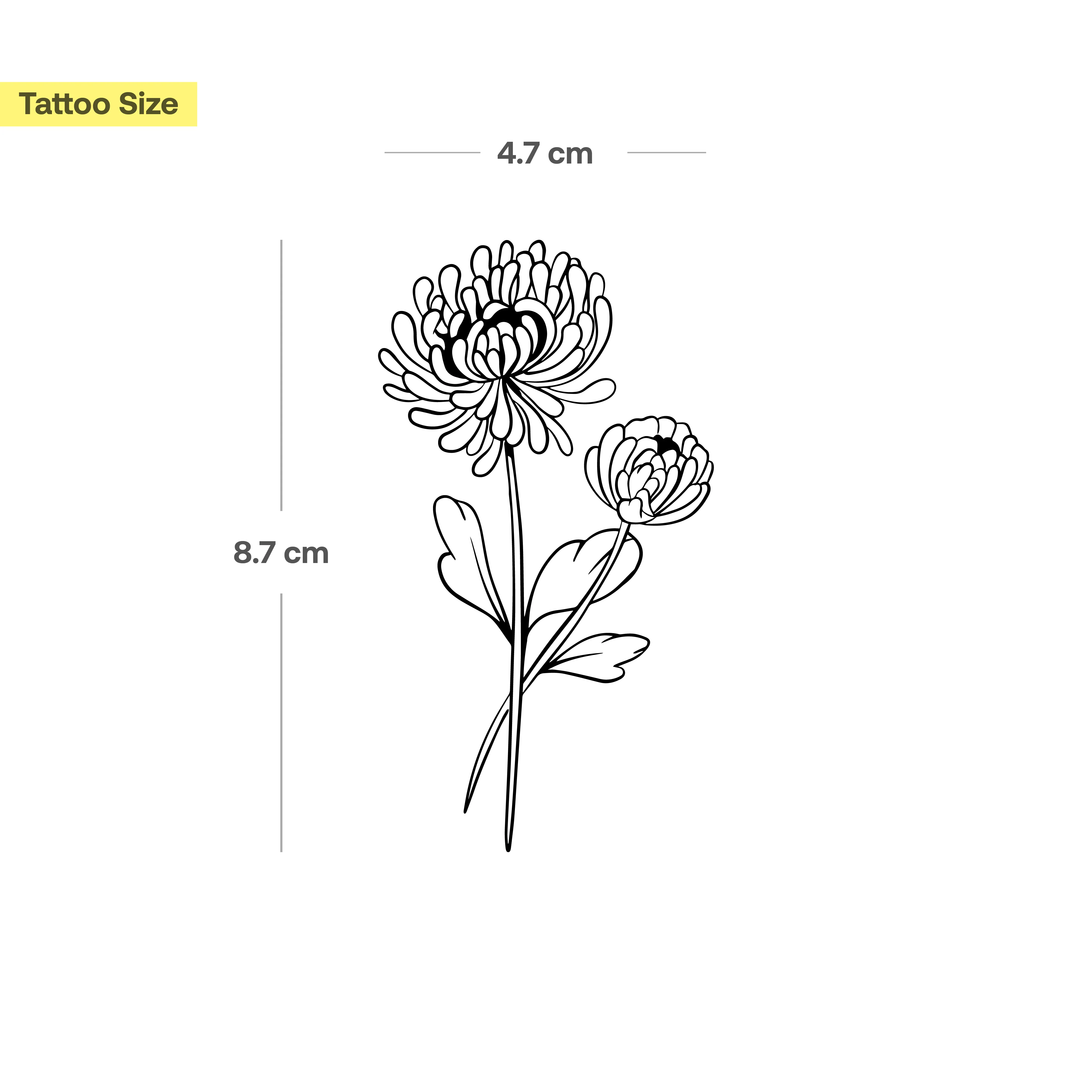 Tatouage de fleur de naissance chrysanthème de novembre - Image 3