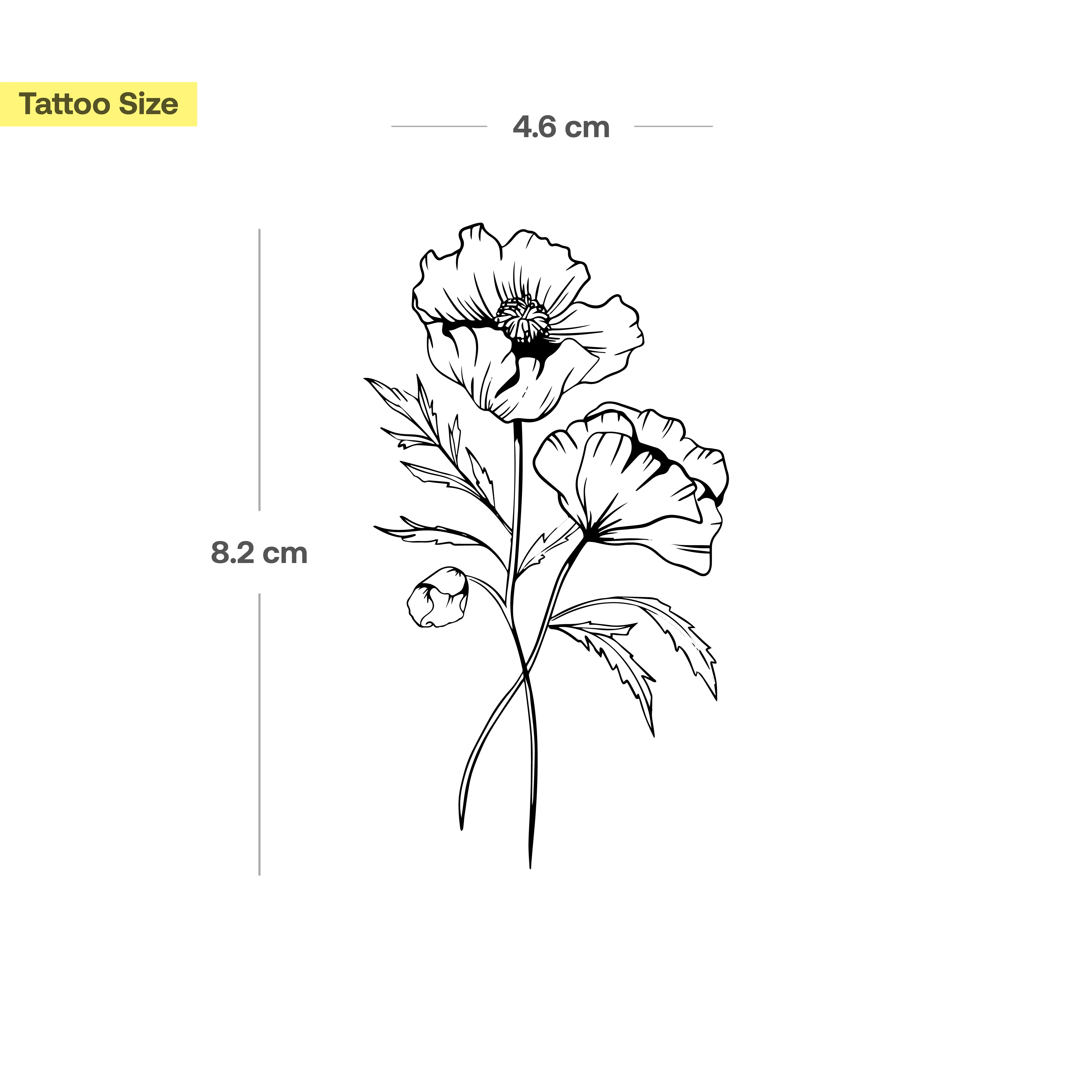 Tatouage de fleur de naissance coquelicot d'août - Image 3