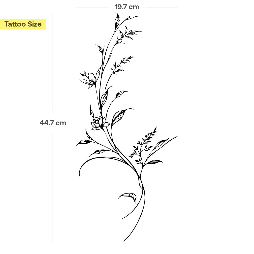 Tatouage fineline fleurs sauvages fluides - Image 3