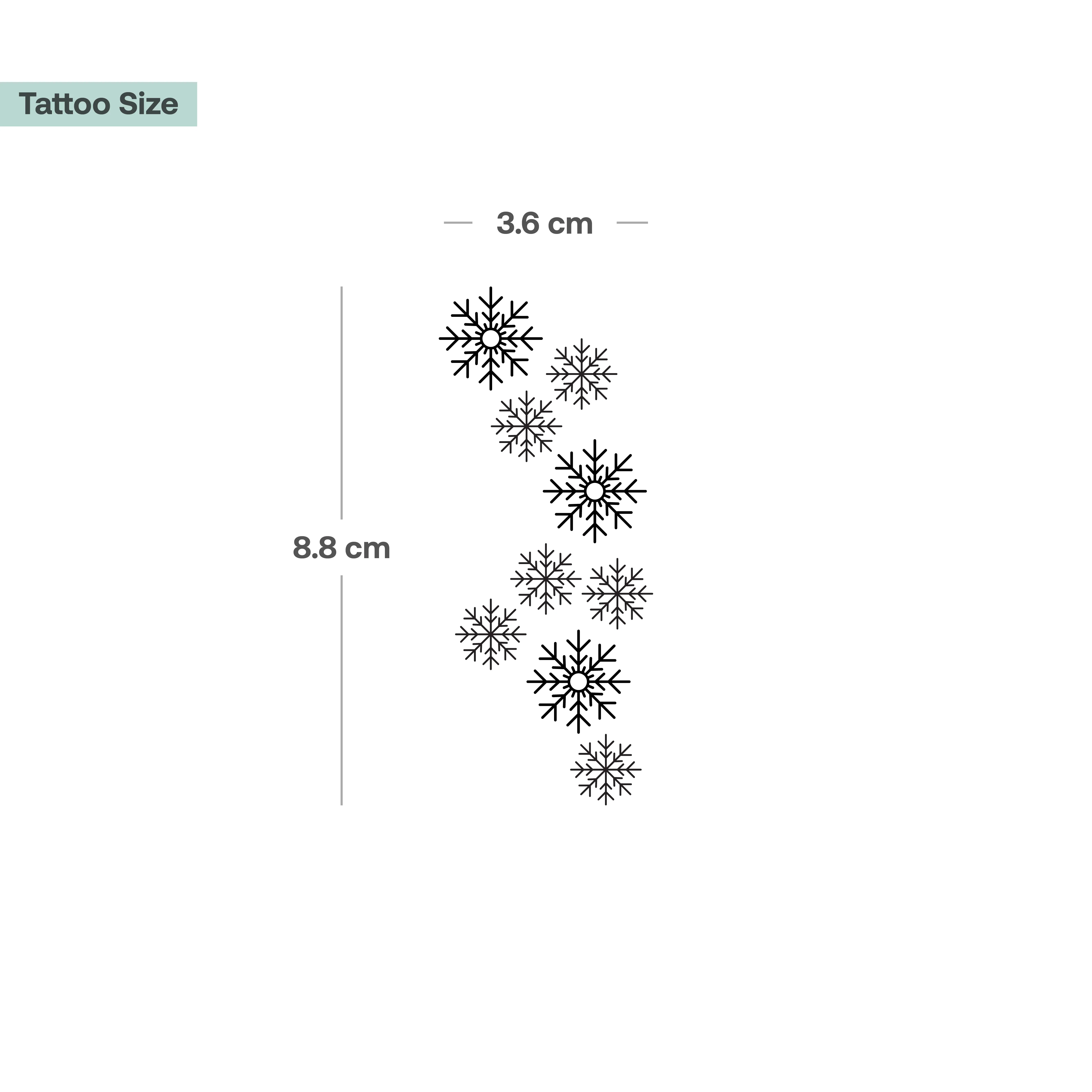 Tatouage de flocons de neige tombants - Image 3