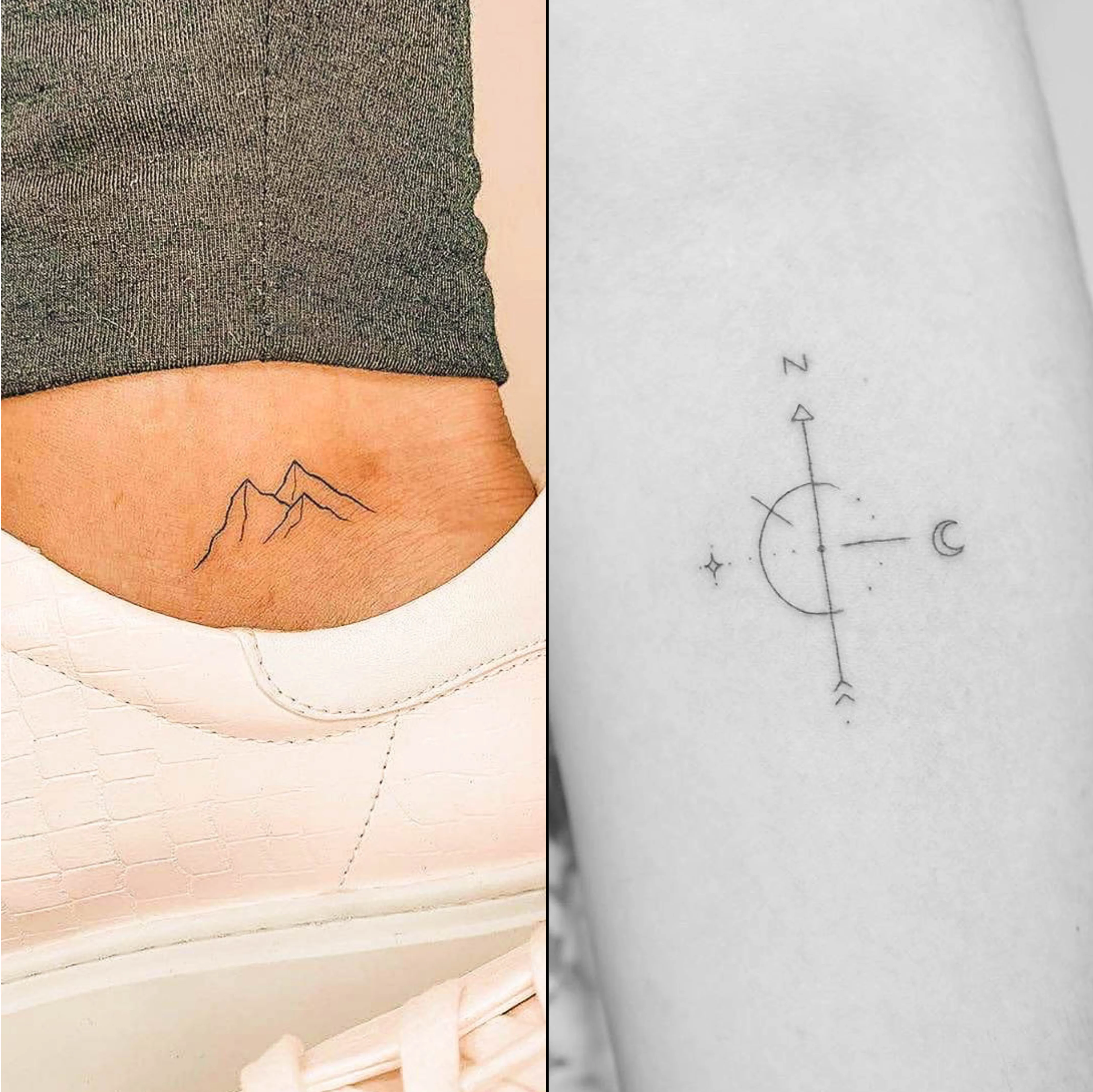 Tatouage Glacier & Boussole - Lot de 2