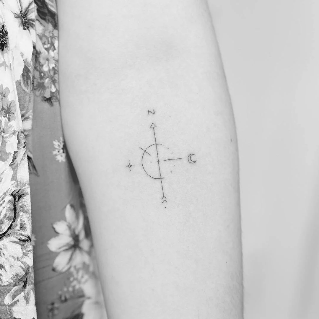 Tatouage Glacier & Boussole - Lot de 2 - Image 3