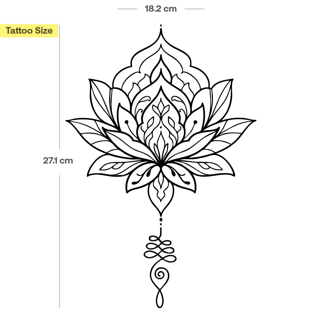 Grand tatouage mandala lotus - Image 3
