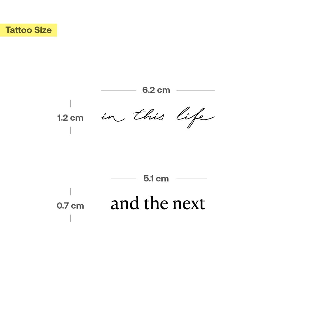 Tatouage de couple "In this life" "and the next" - Image 3