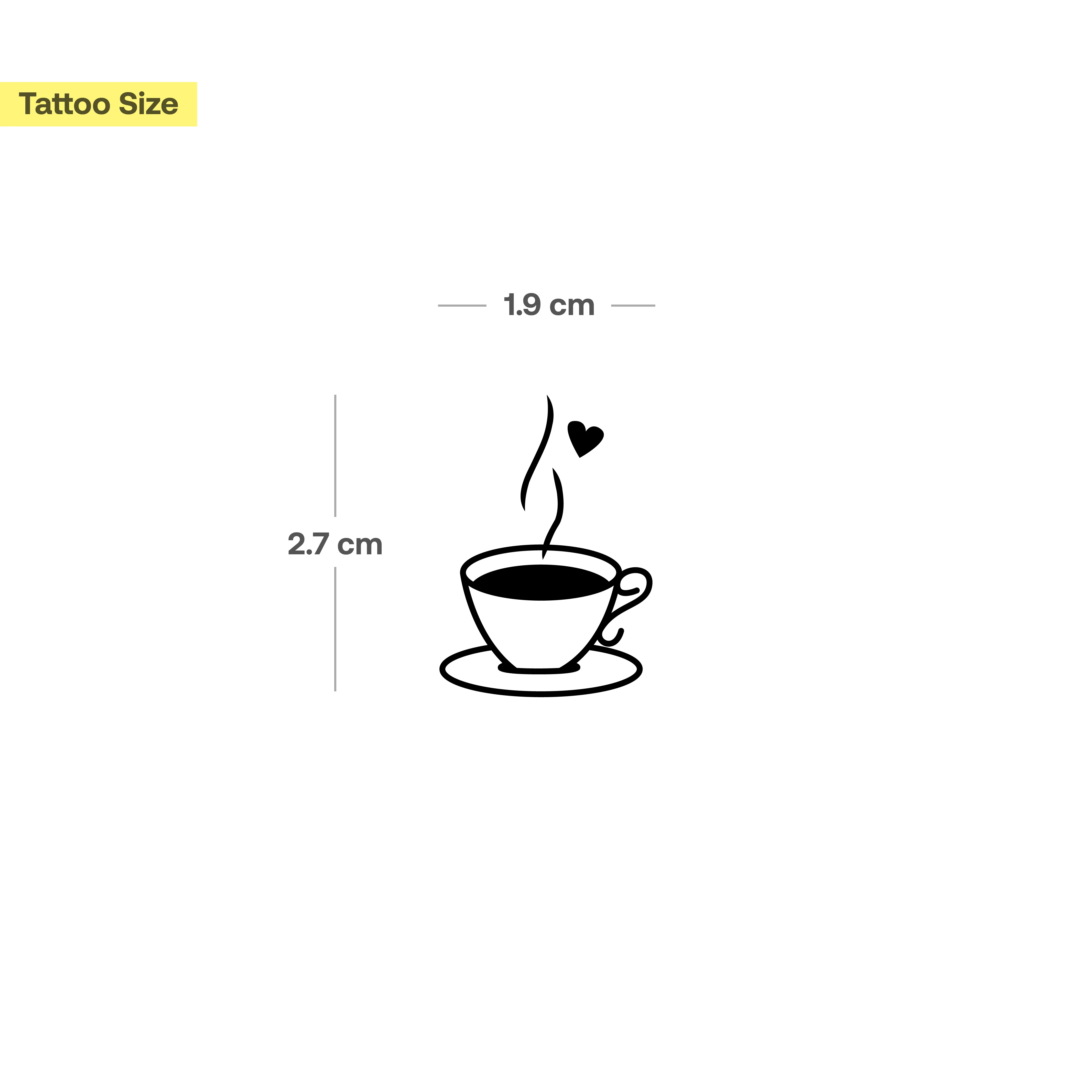 Tasse à café avec tatouage de coeur - Image 3