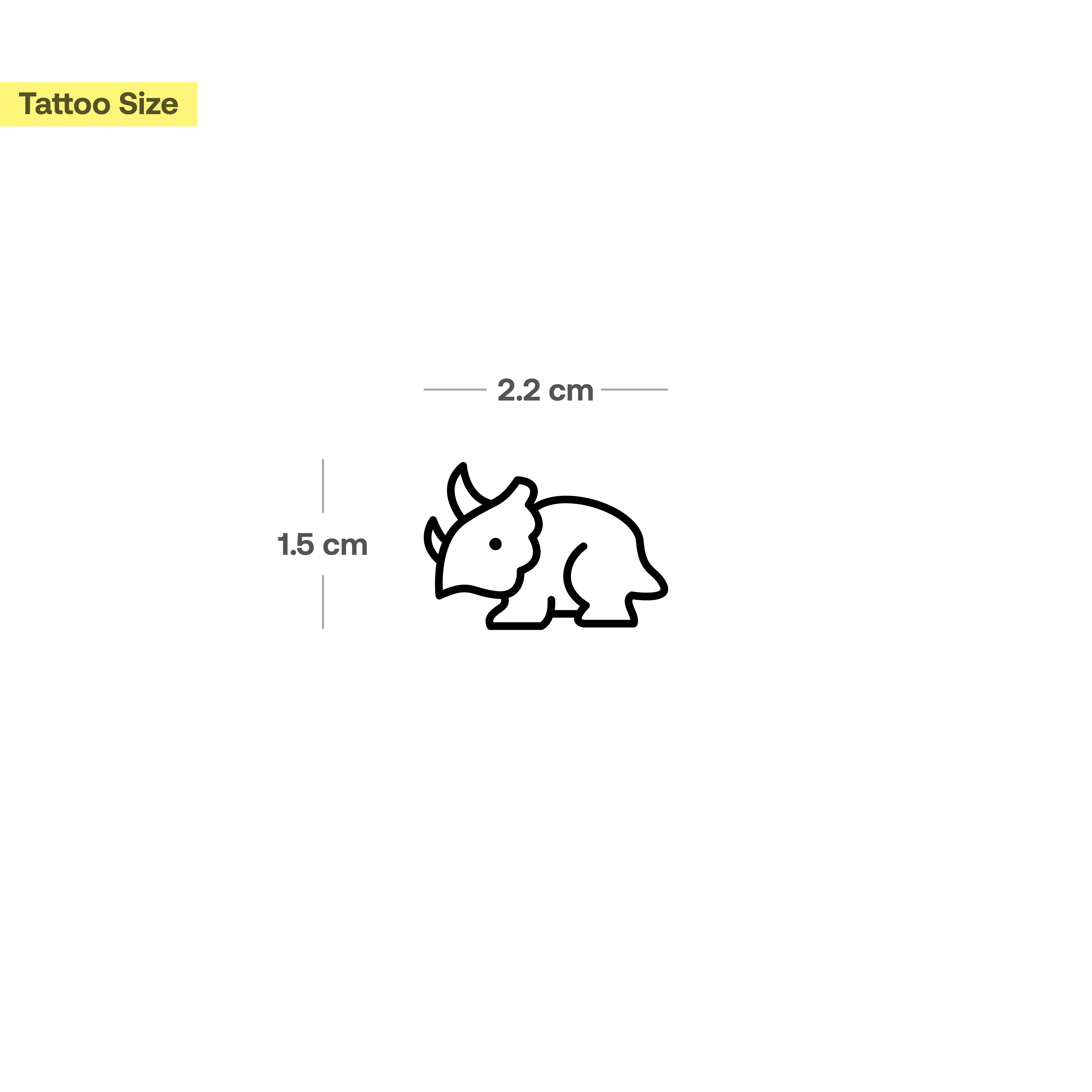 Petit tatouage de tricératops - Image 3