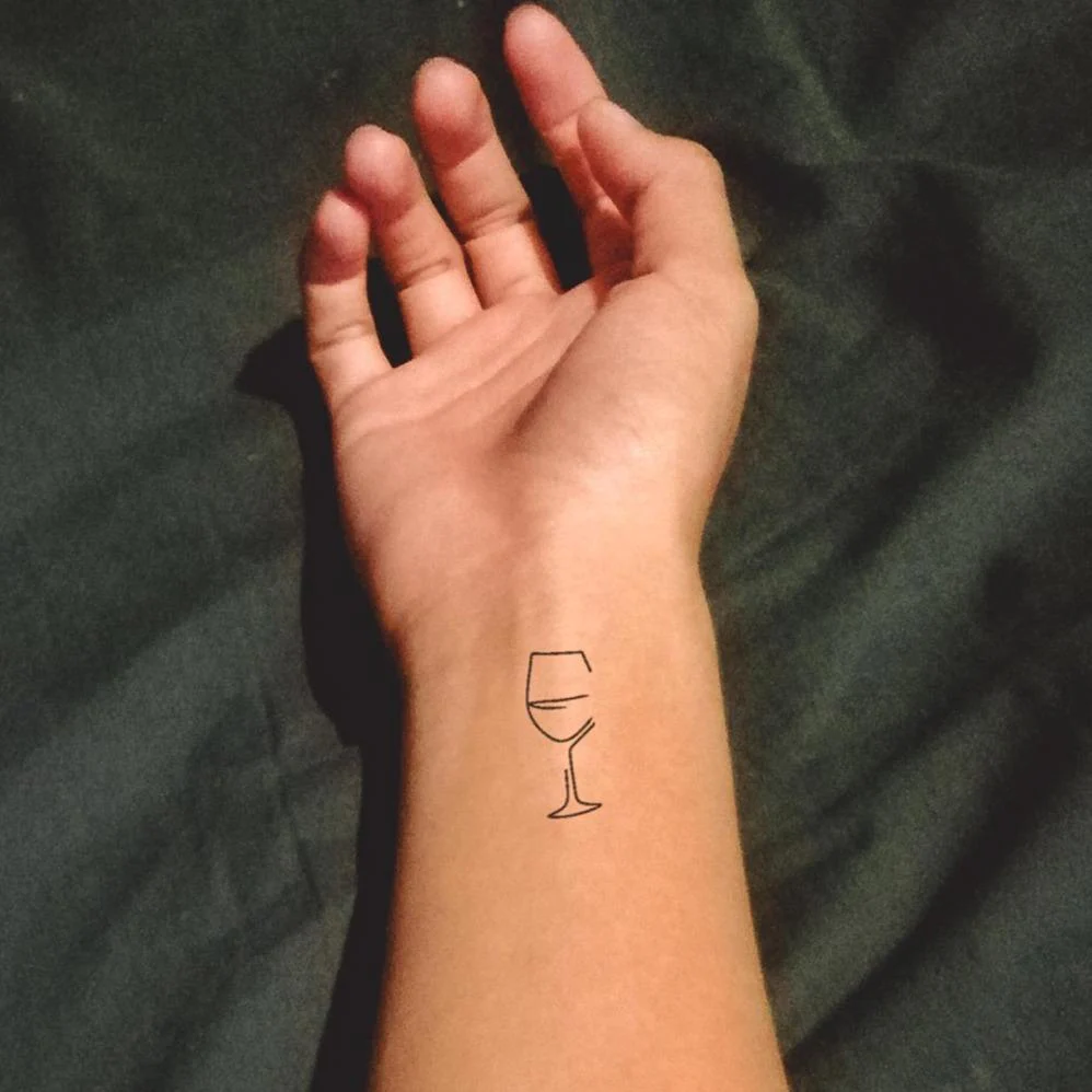 Tatouage Petit Verre à Vin - Lot de 2