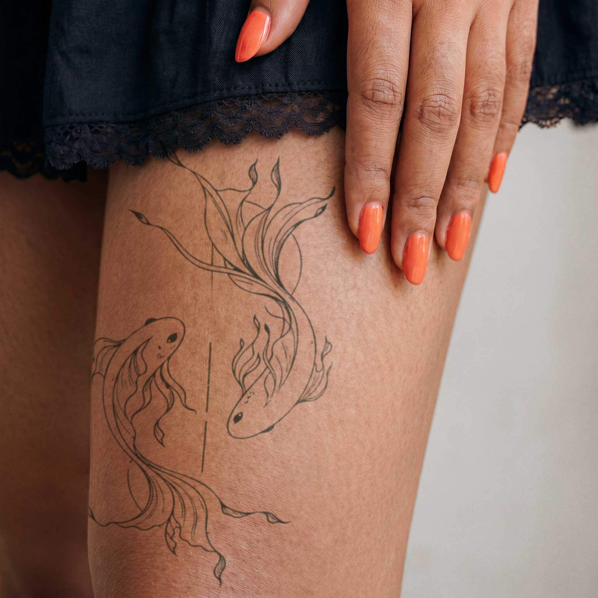 Tatouage équilibre poissons koi