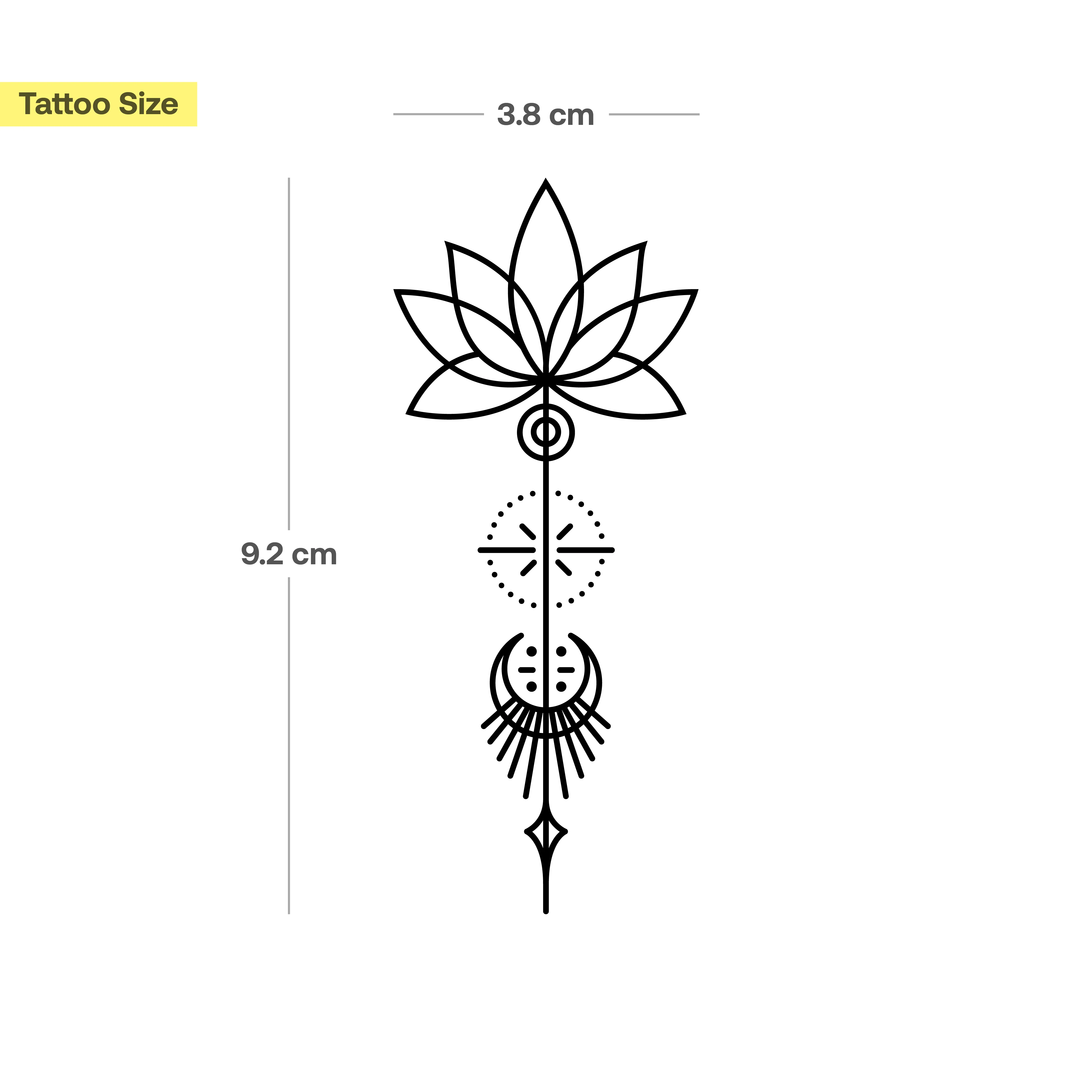 Tatouage sous la poitrine de mandala de lotus - Image 3