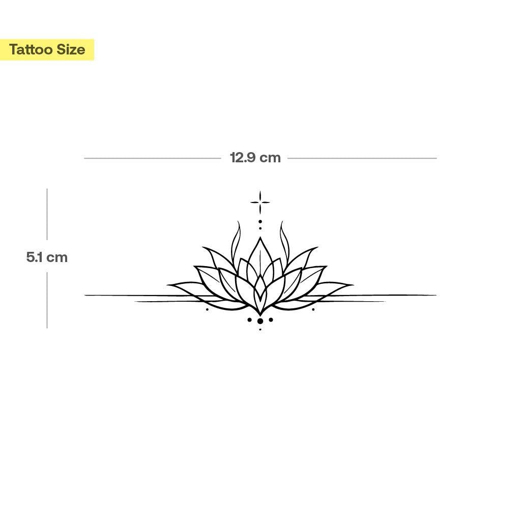 Tatouage fineline lotus et étoile - Image 3