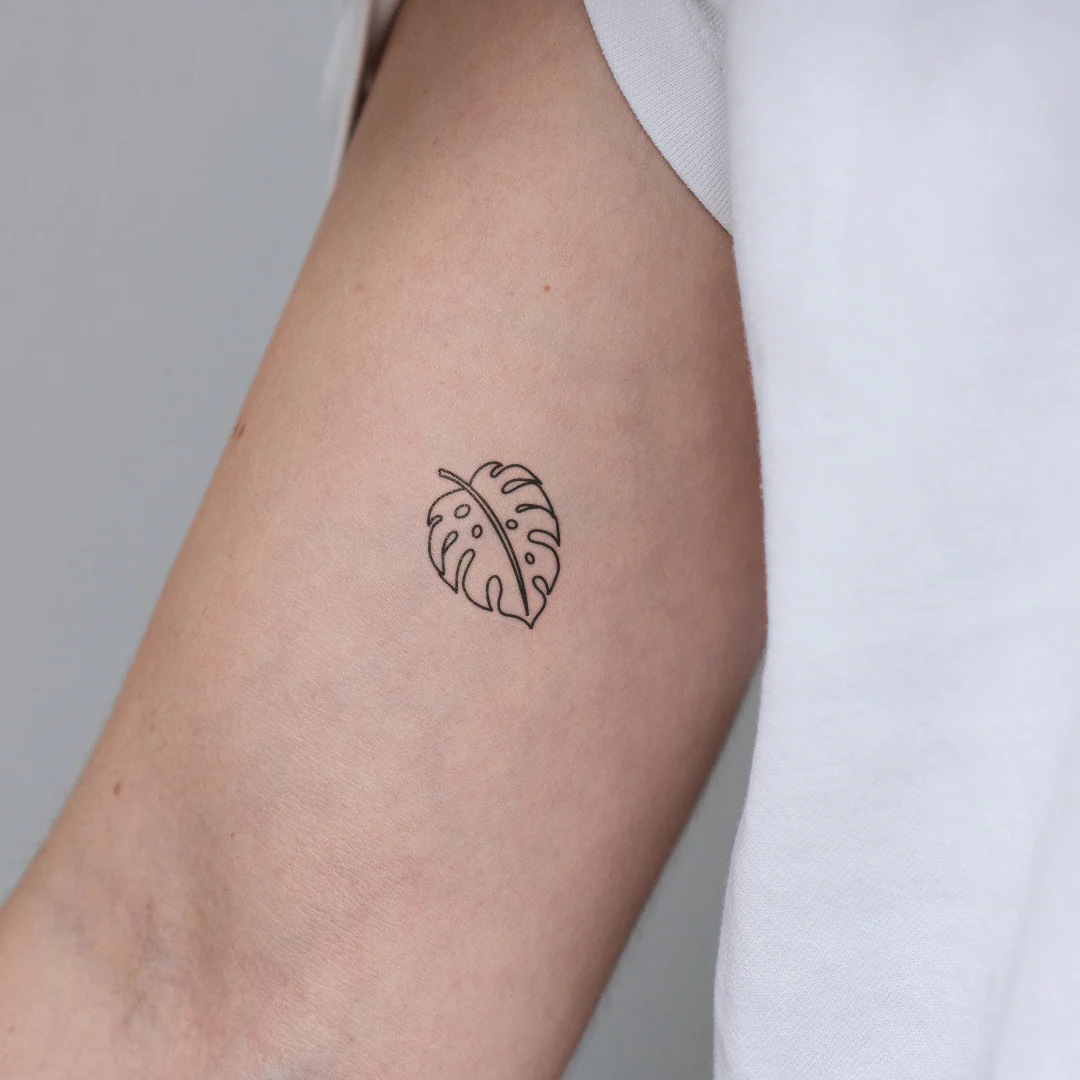 Kleine Monstera Tattoo