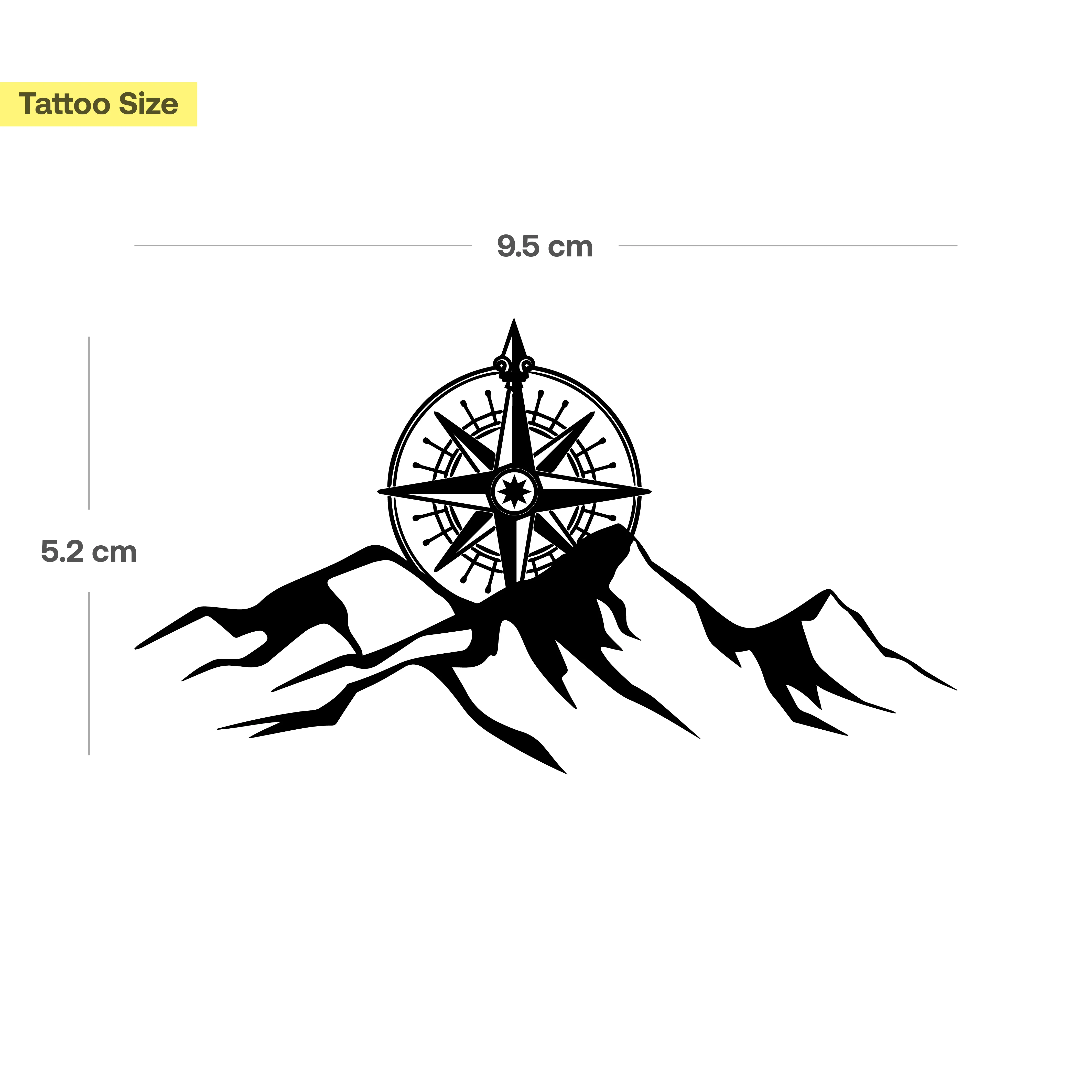 Tatouage montagnes et boussole - Image 3