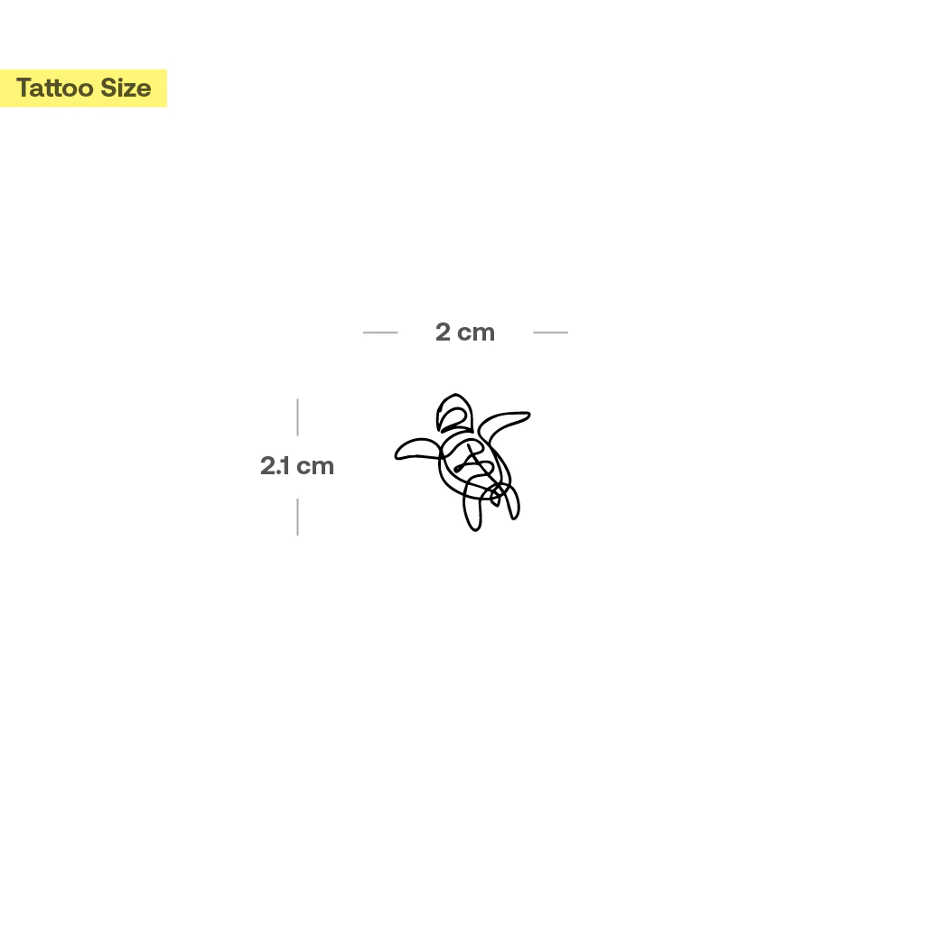Tatouage tortue en une ligne - Image 3