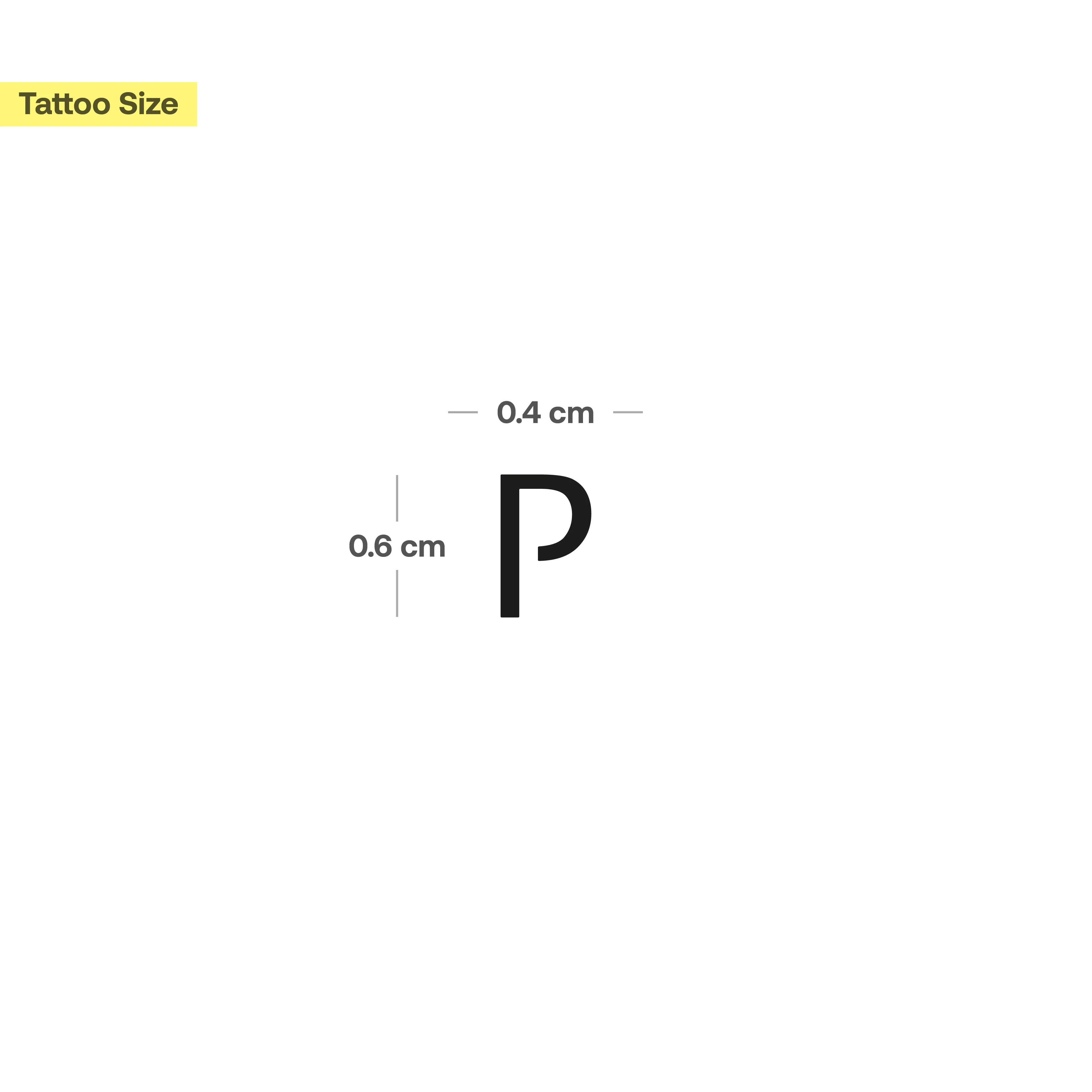 P - Tatouage de lettre majuscule