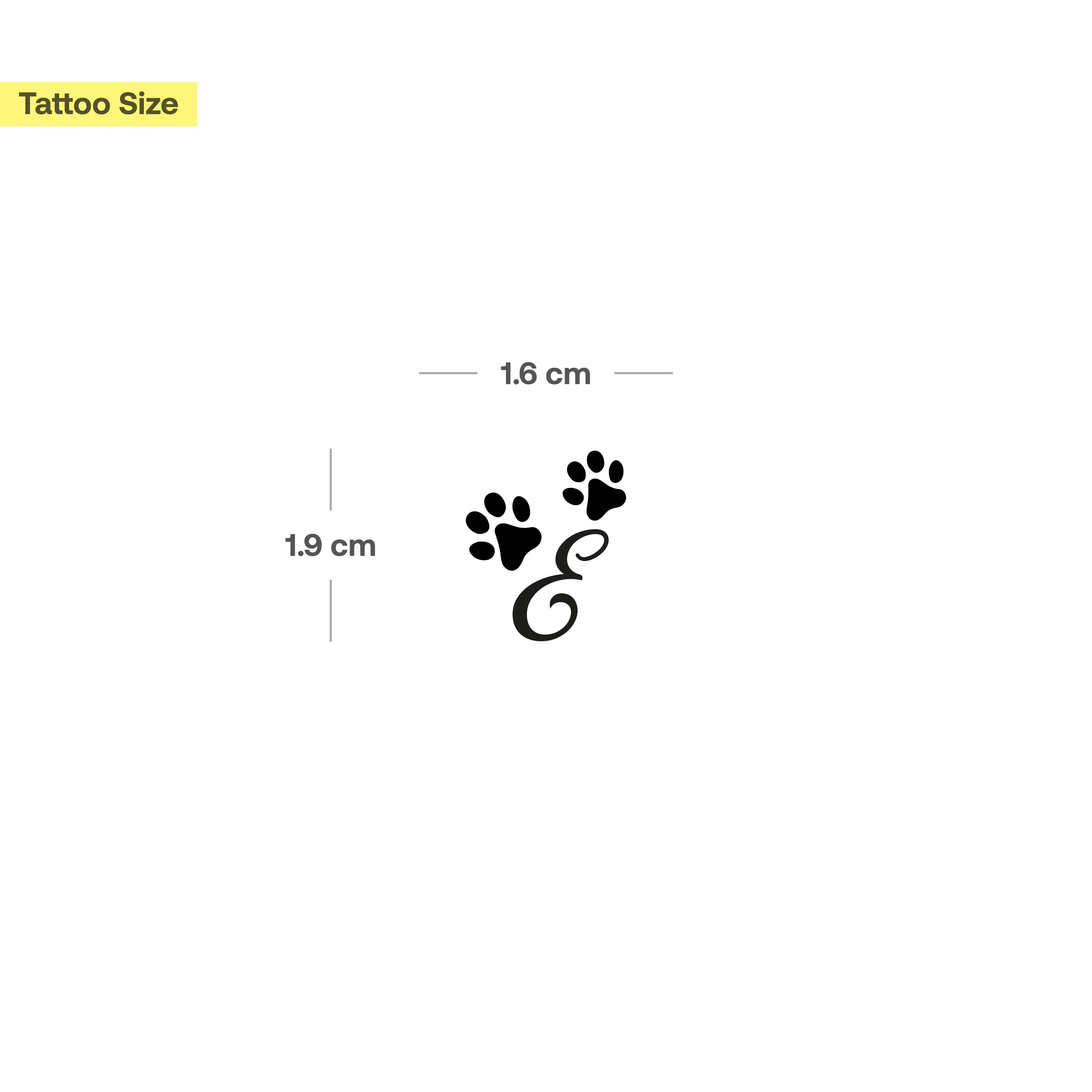 Tatouage pattes avec initiales (A-Z) - Image 15