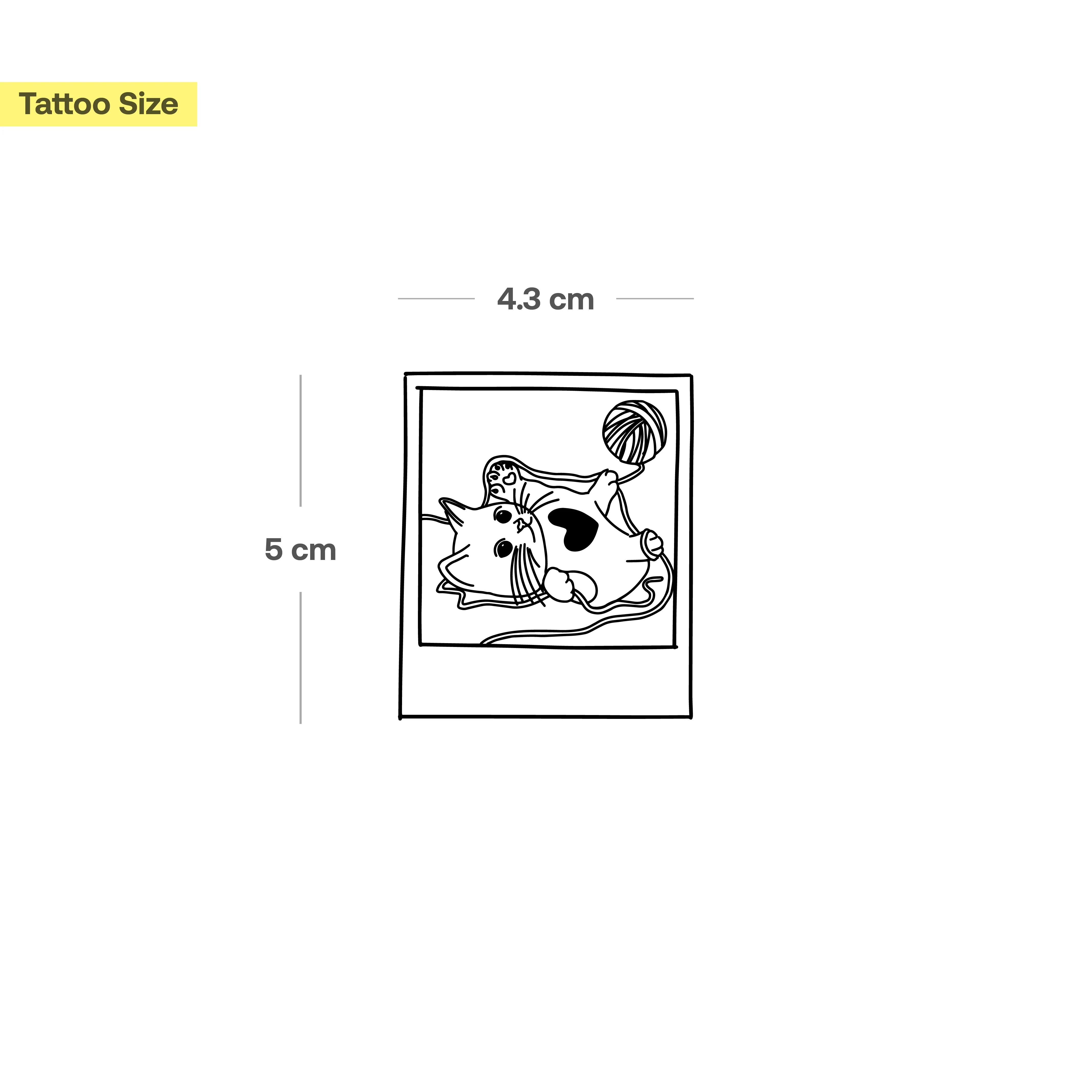 Tatouage Polaroid de chats - Image 3