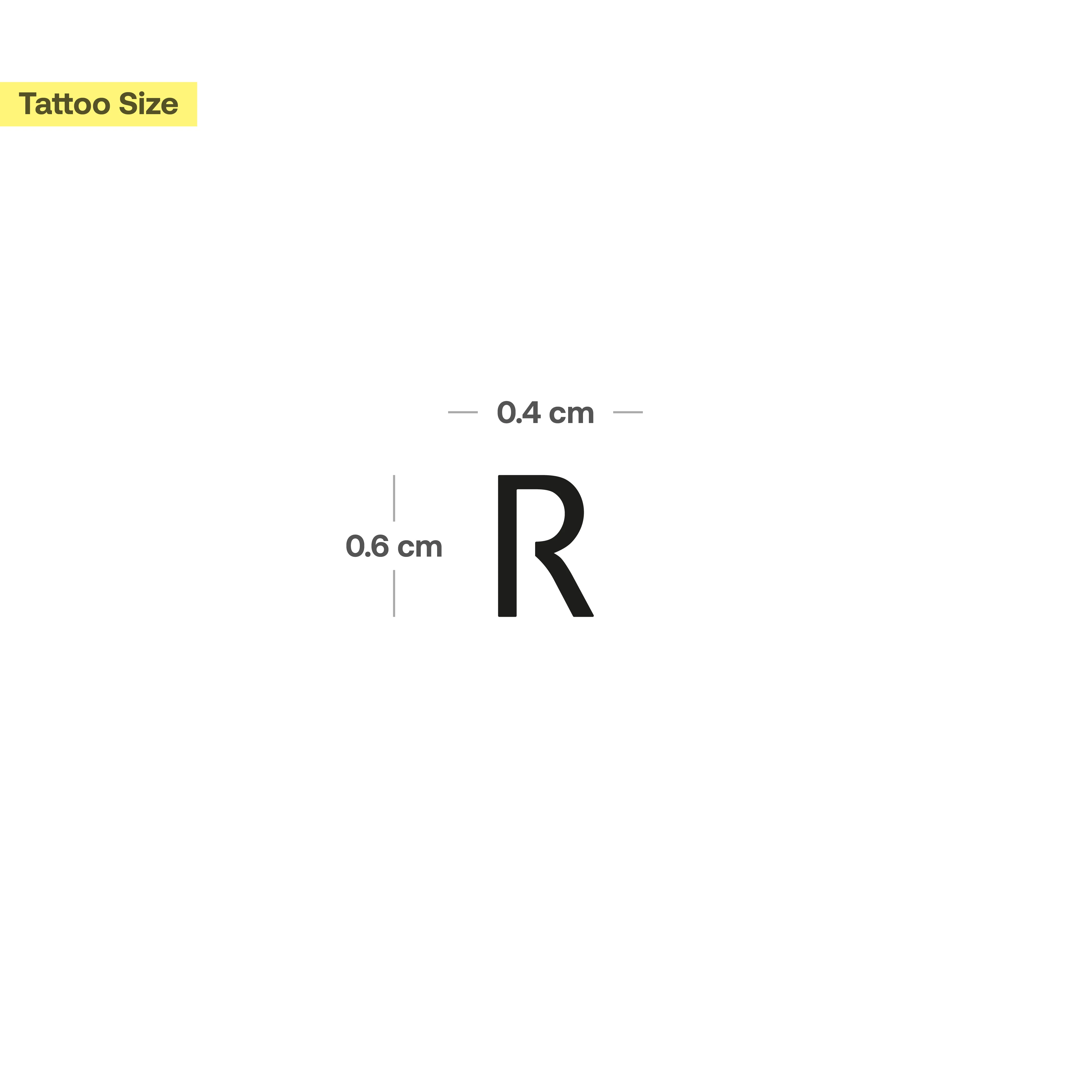 R - Tatouage de lettre majuscule