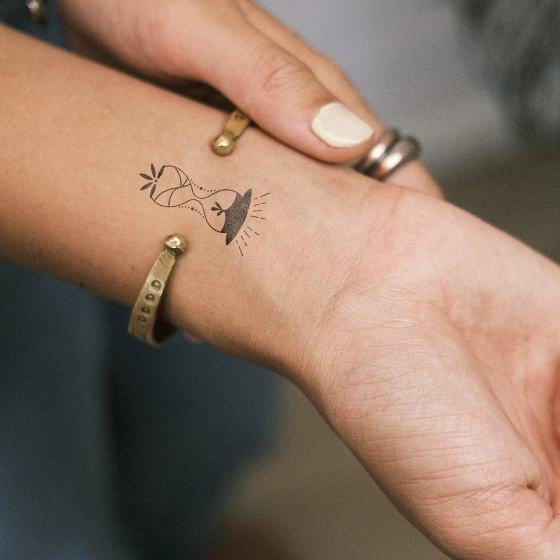Sablier avec fleur