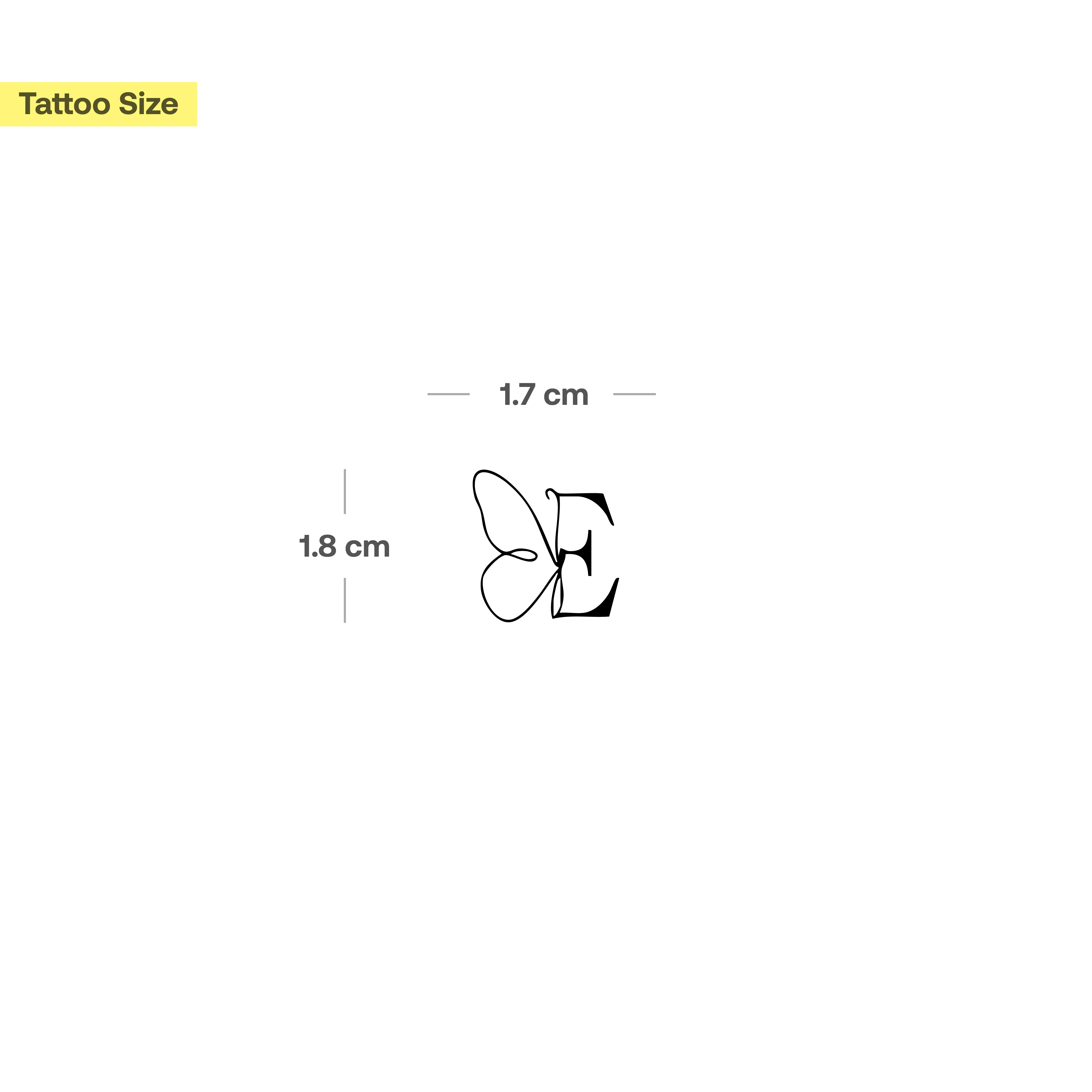 Tatouage papillon avec initiales (A-Z) - Image 15