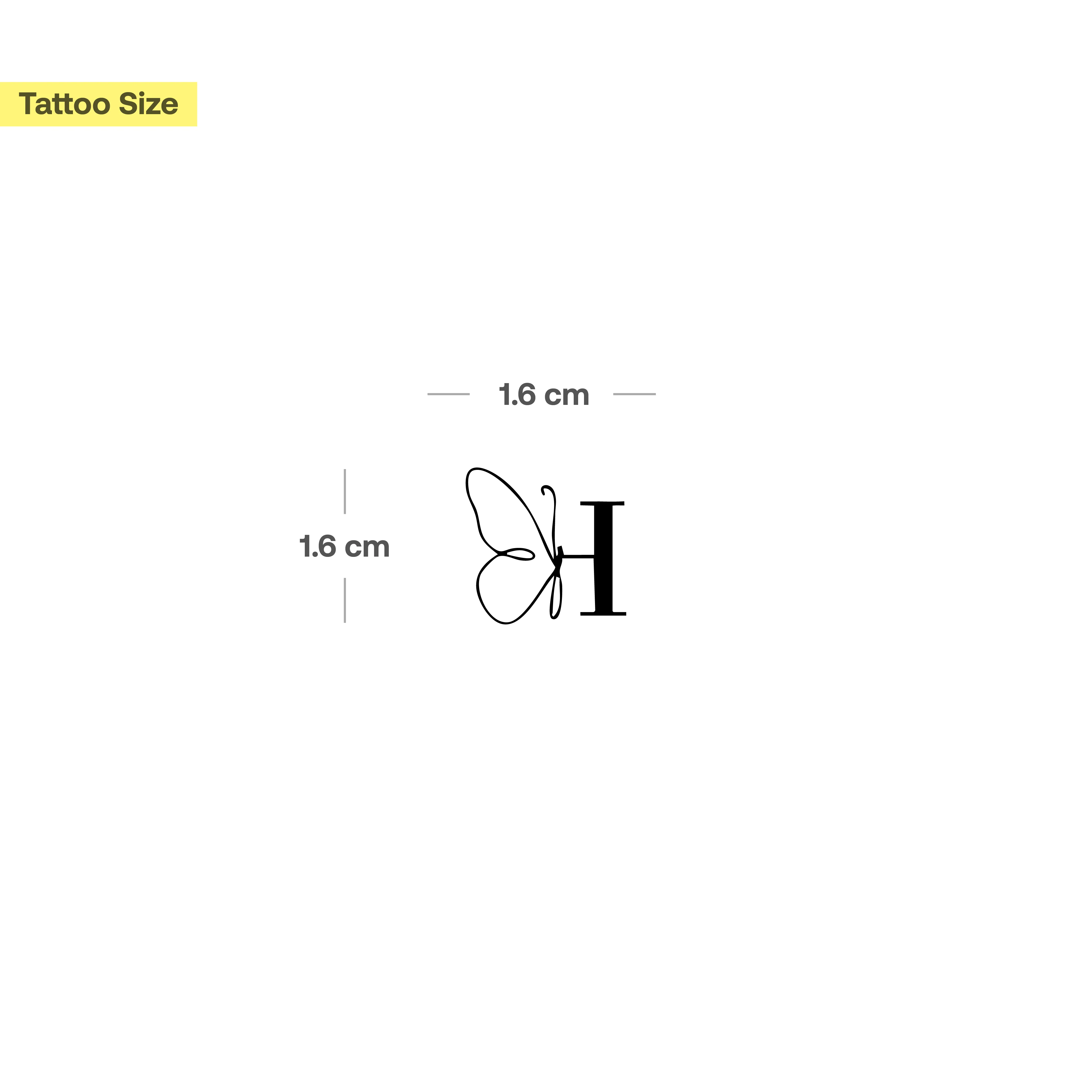 Tatouage papillon avec initiales (A-Z) - Image 24