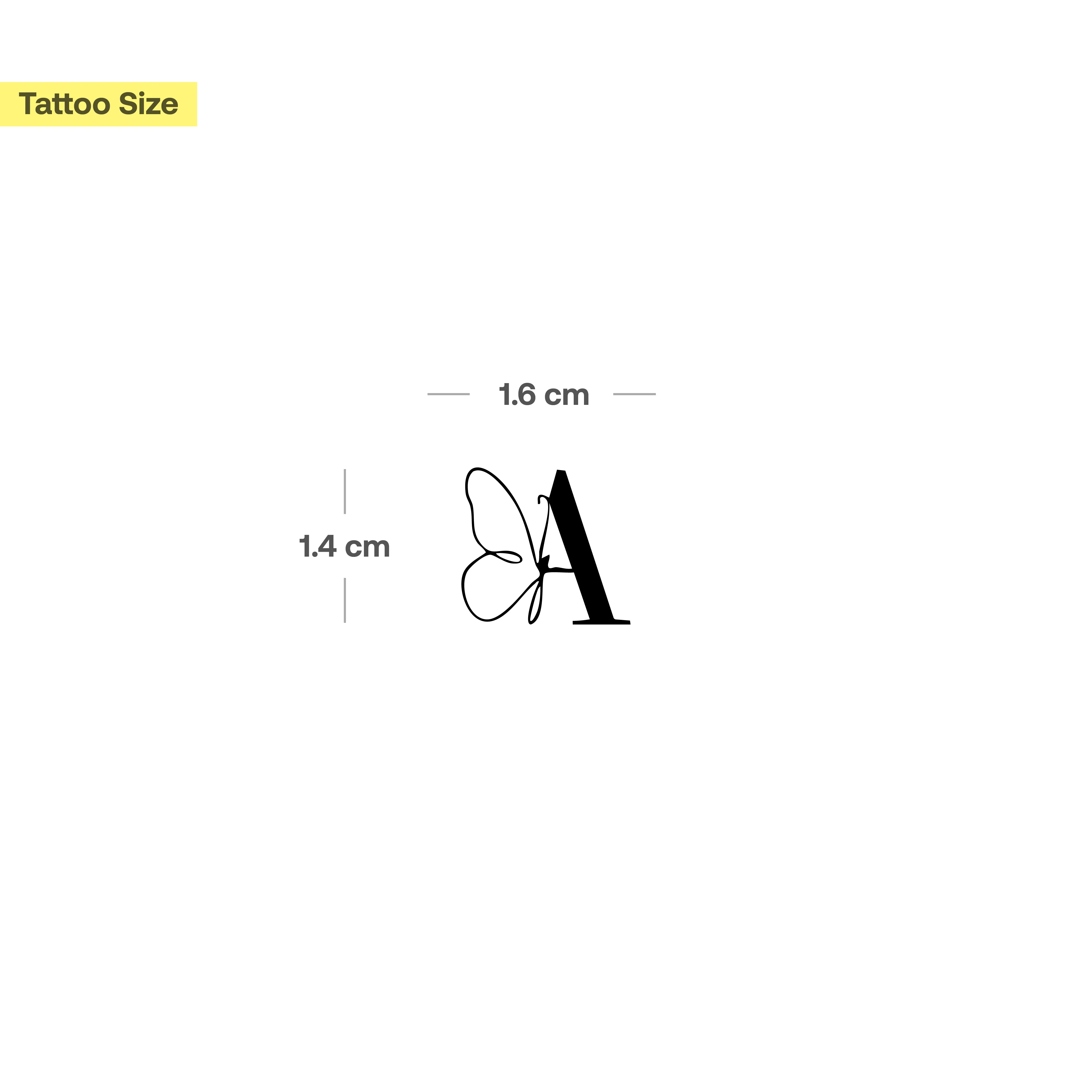 Tatouage papillon avec initiales (A-Z) - Image 3
