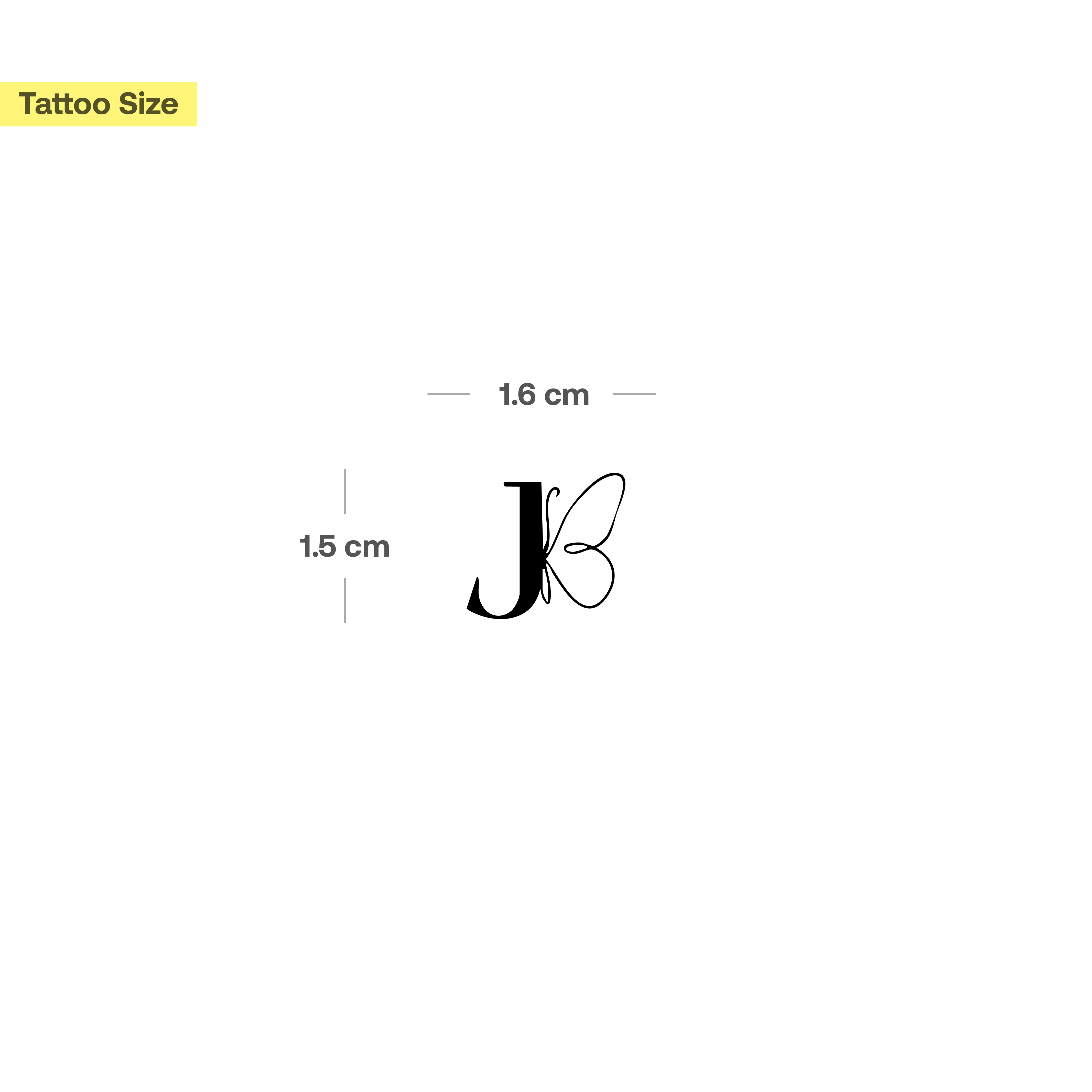 Tatouage papillon avec initiales (A-Z) - Image 30