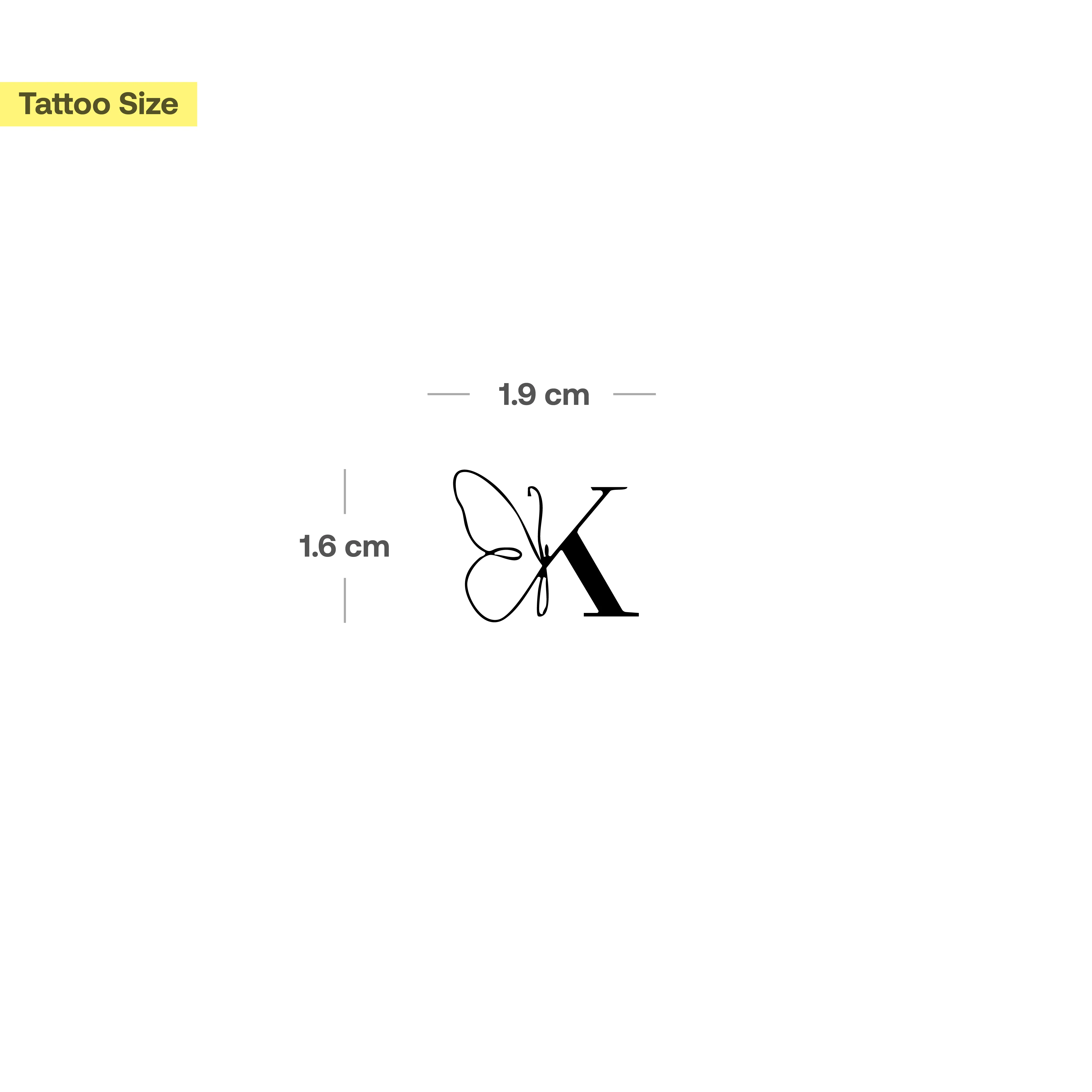 Tatouage papillon avec initiales (A-Z) - Image 33