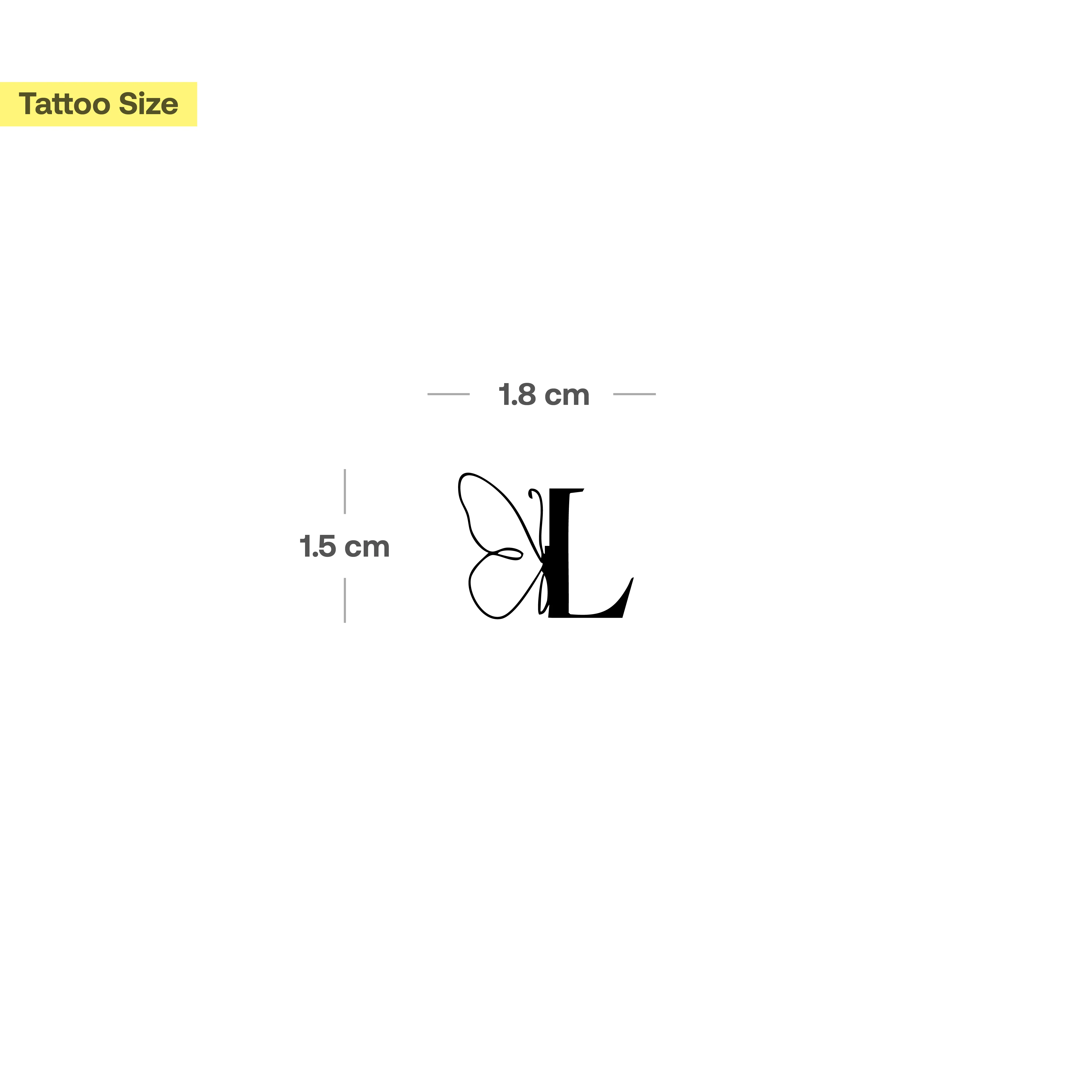 Tatouage papillon avec initiales (A-Z) - Image 36