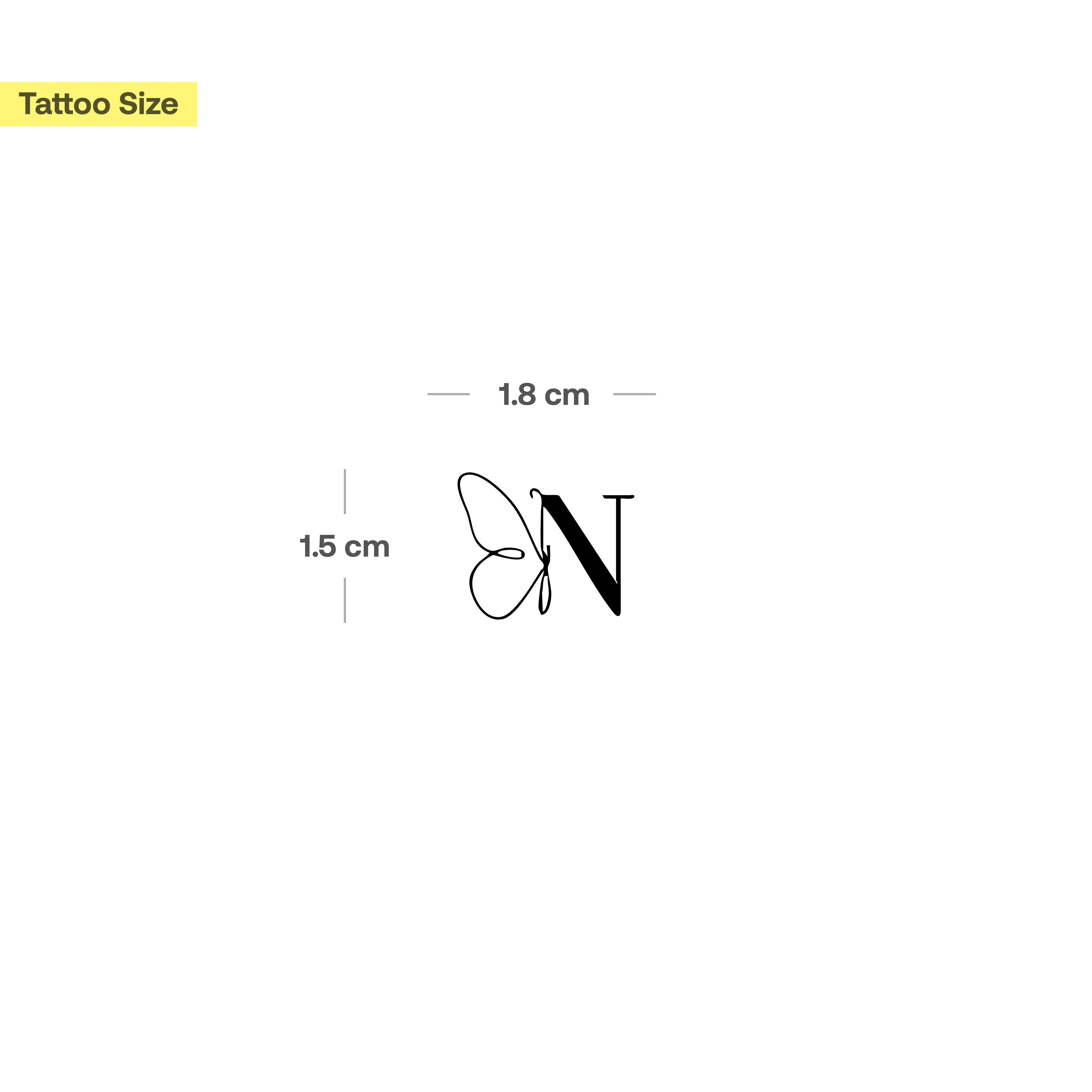 Tatouage papillon avec initiales (A-Z) - Image 42
