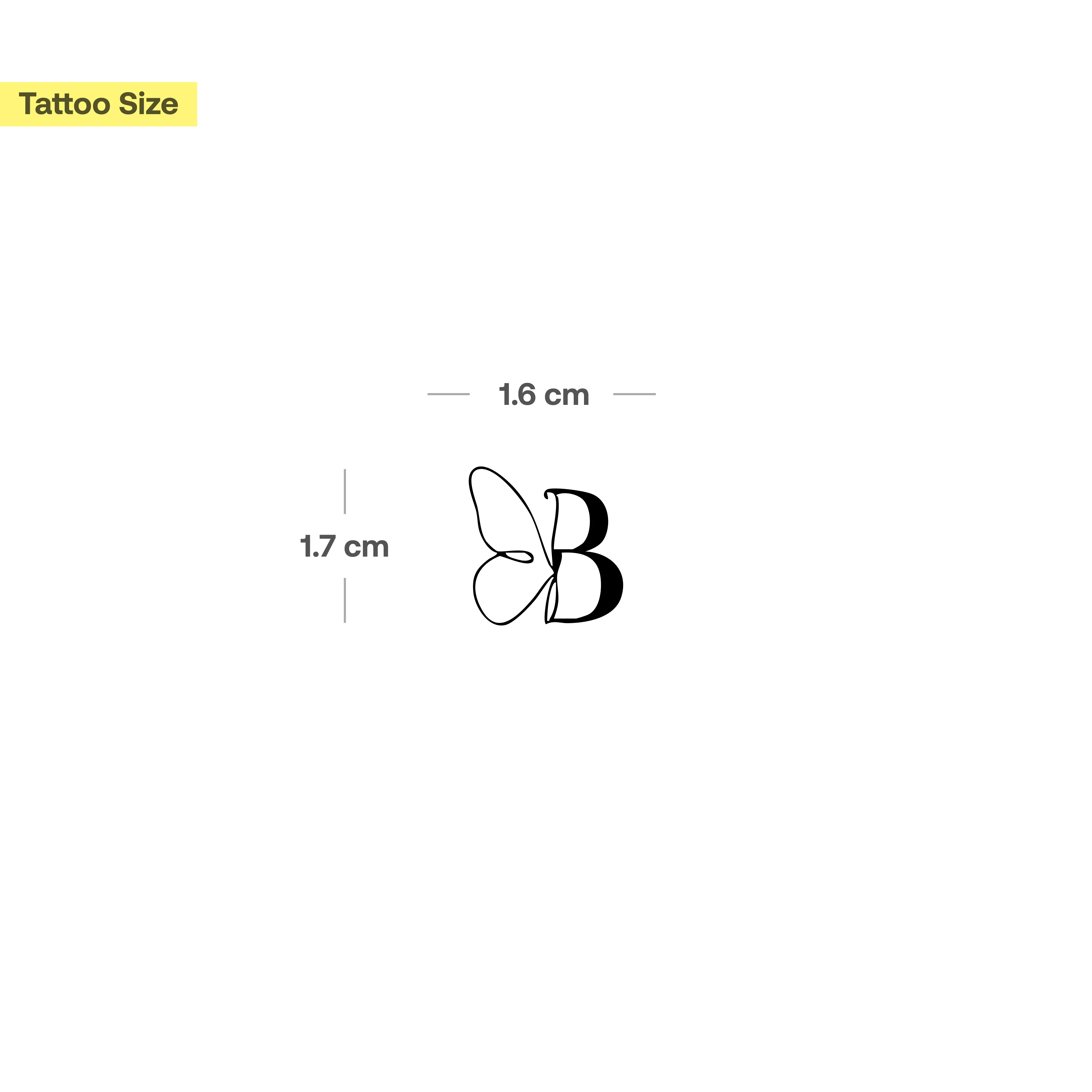 Tatouage papillon avec initiales (A-Z) - Image 6