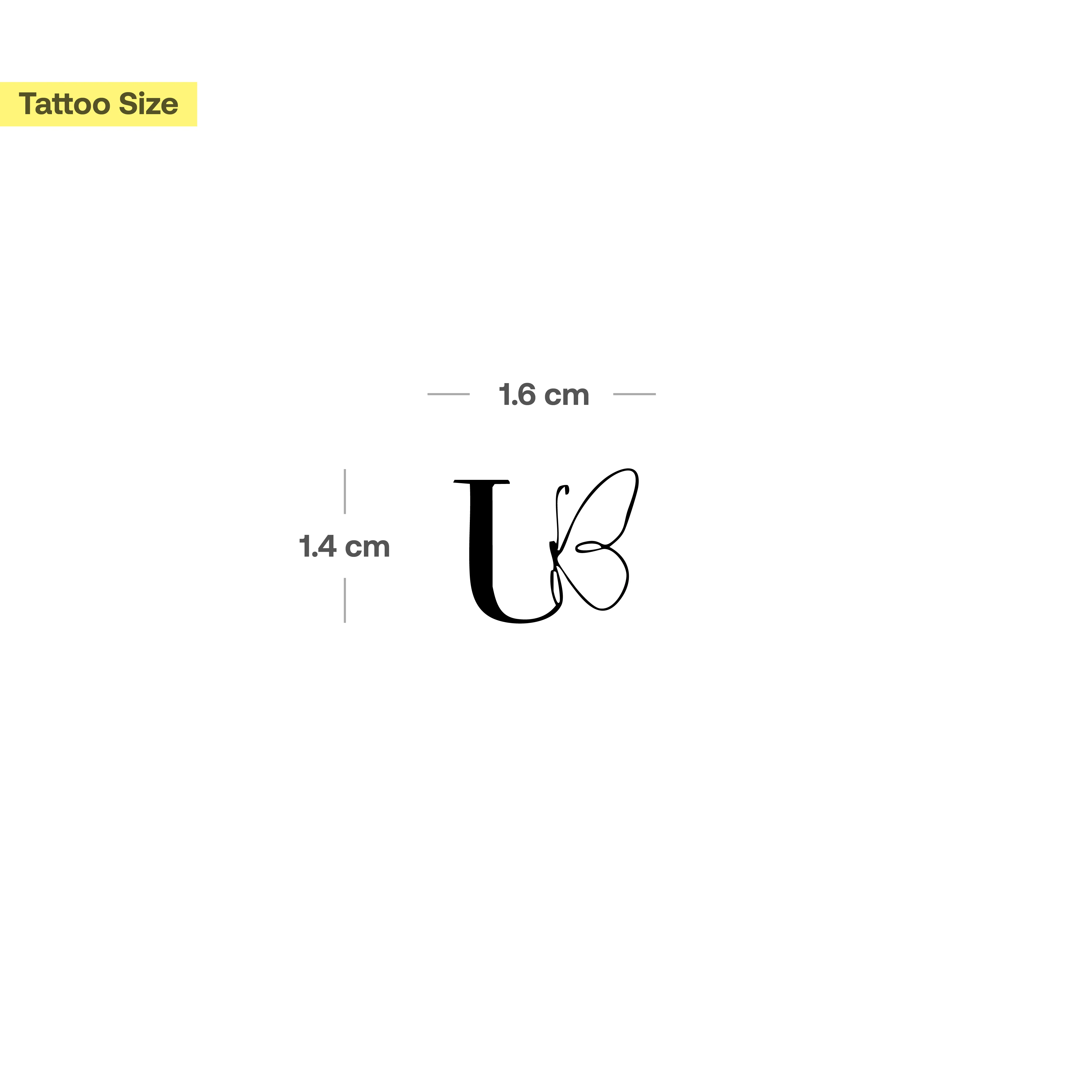 Tatouage papillon avec initiales (A-Z) - Image 63
