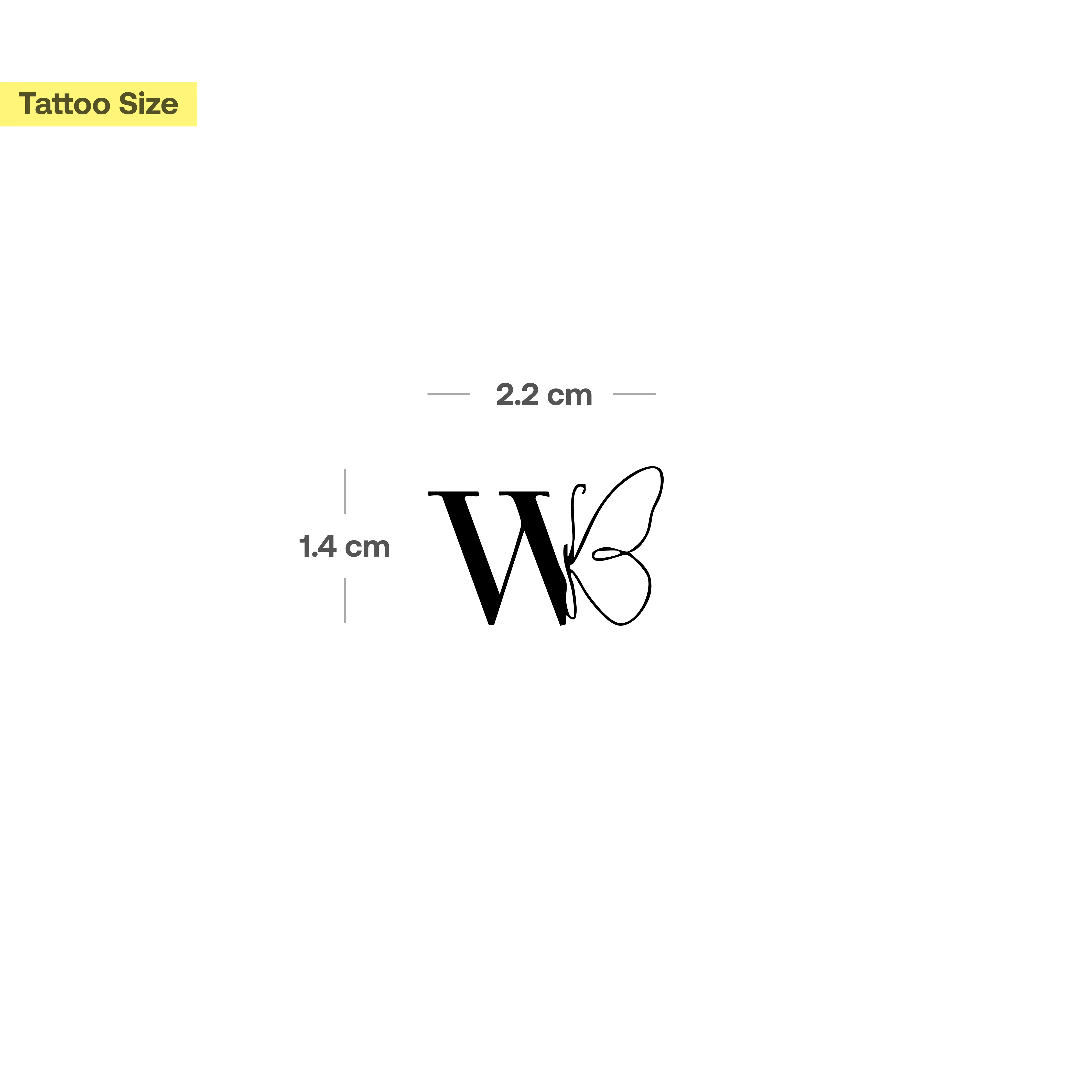 Tatouage papillon avec initiales (A-Z) - Image 69