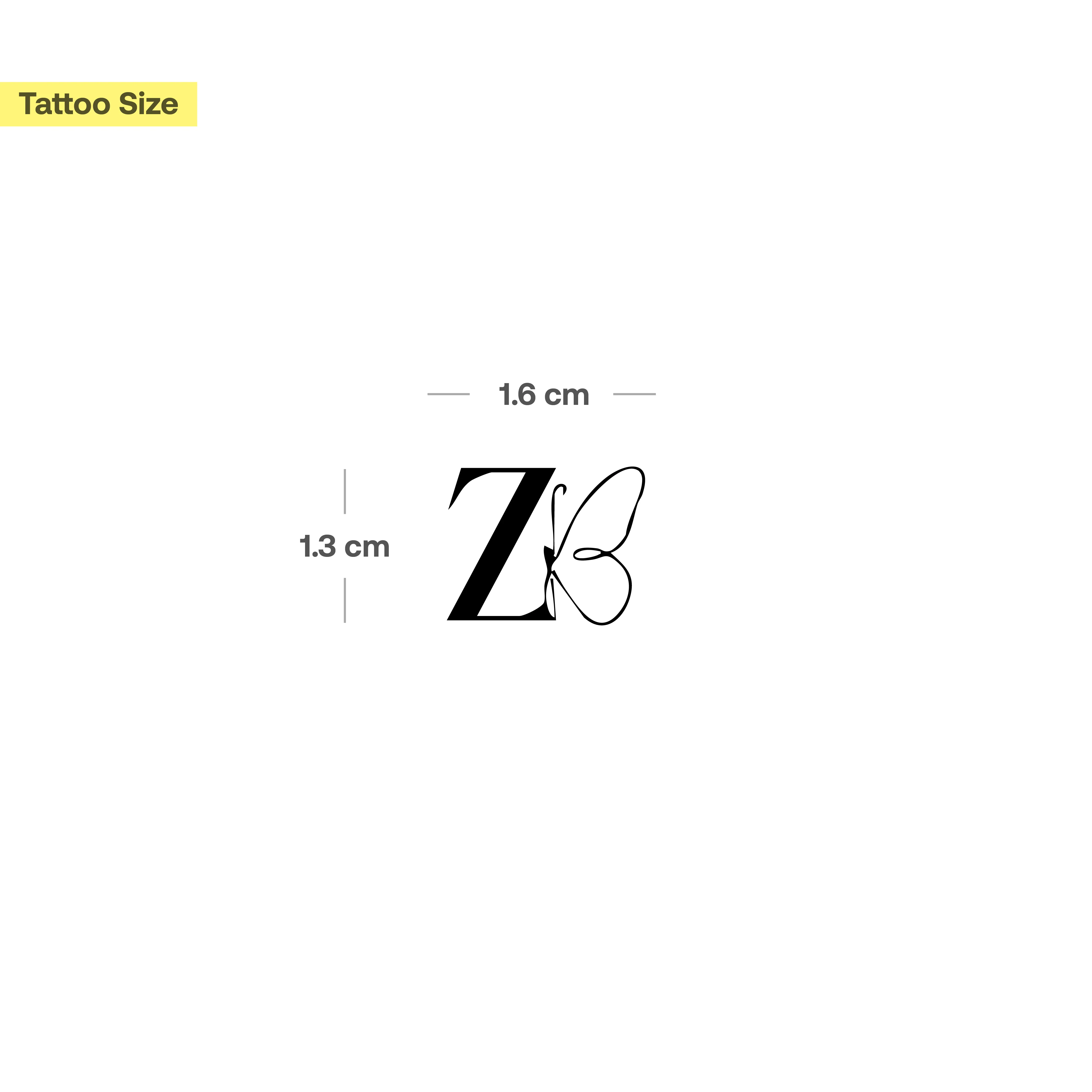 Tatouage papillon avec initiales (A-Z) - Image 78