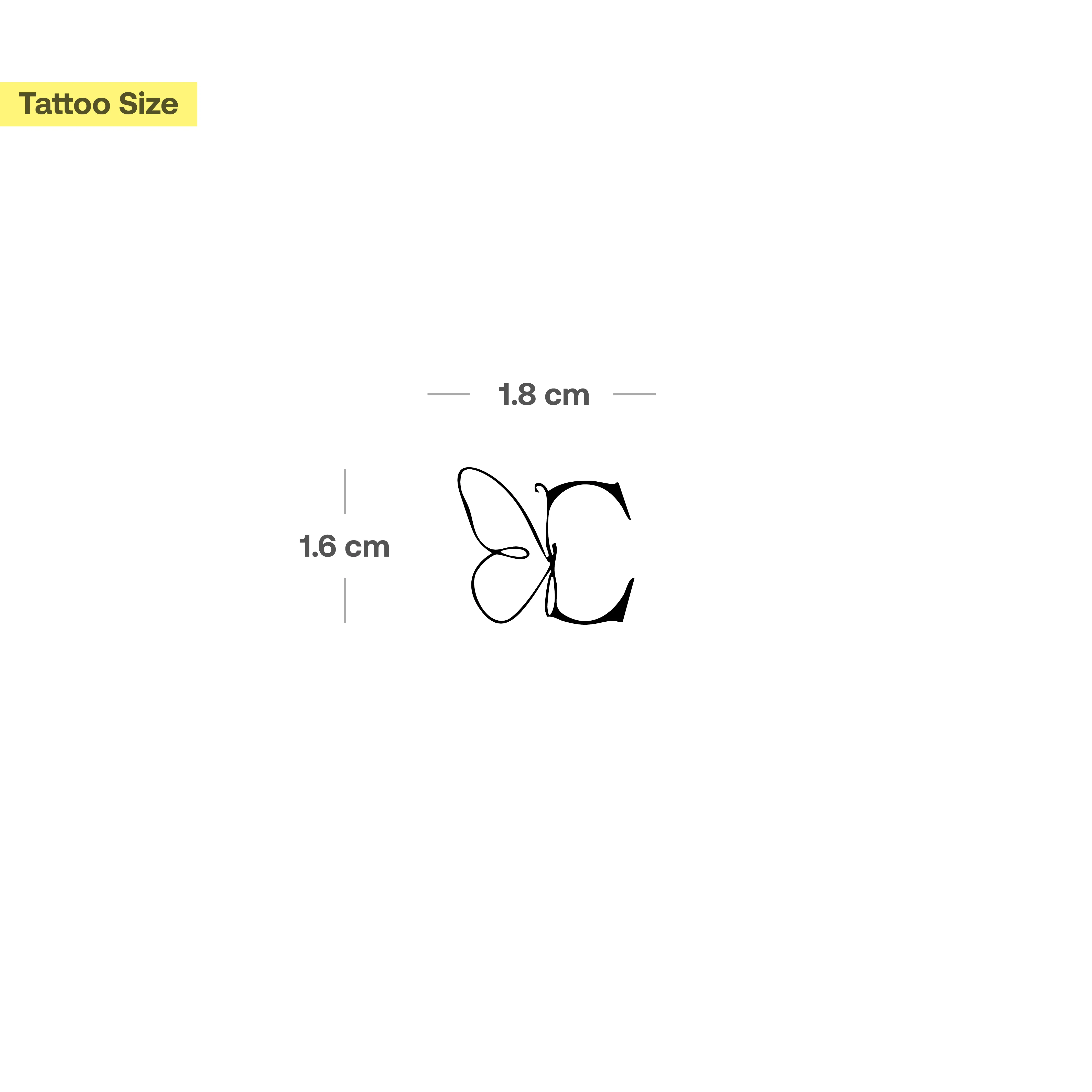 Tatouage papillon avec initiales (A-Z) - Image 9