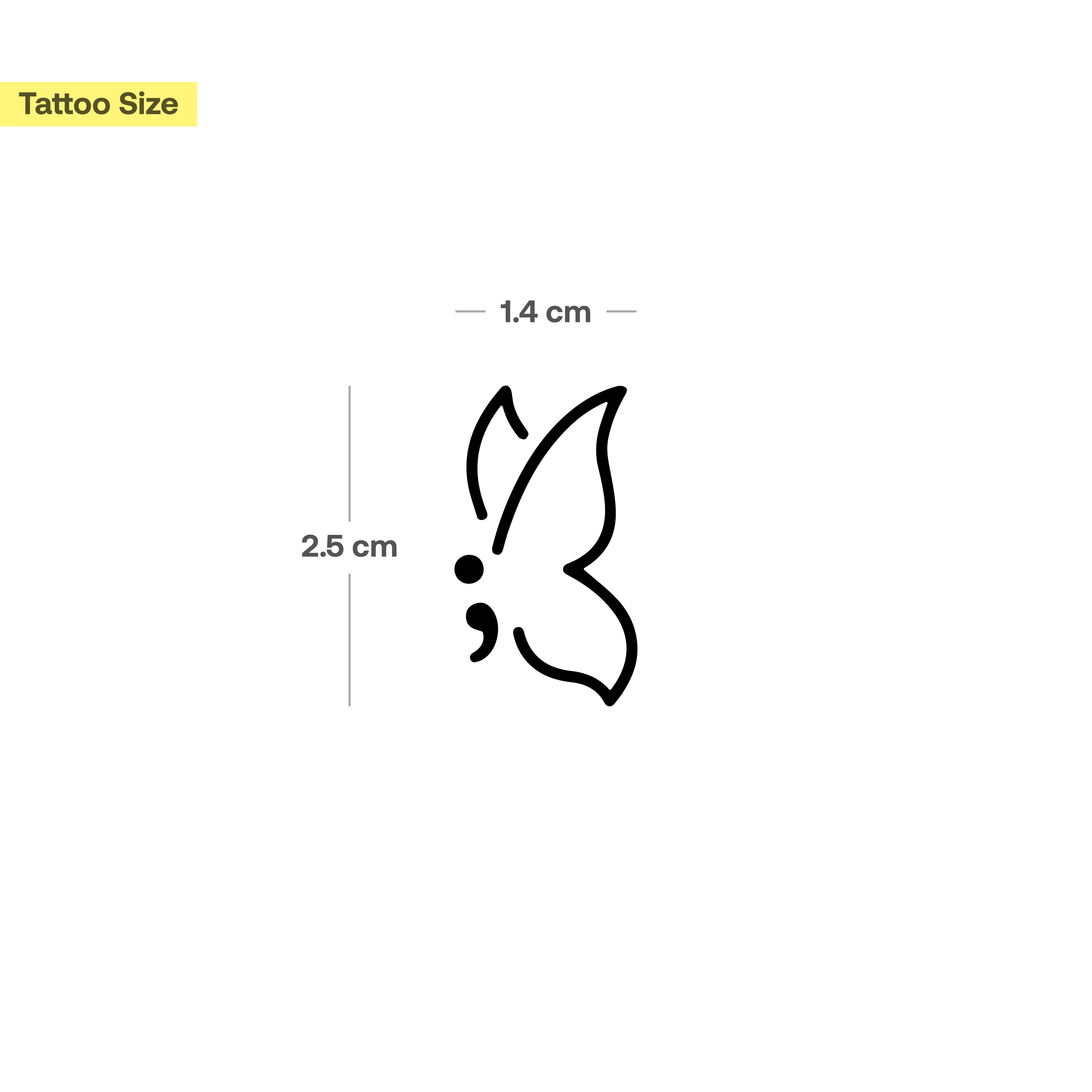Tatouage papillon point-virgule - Image 3