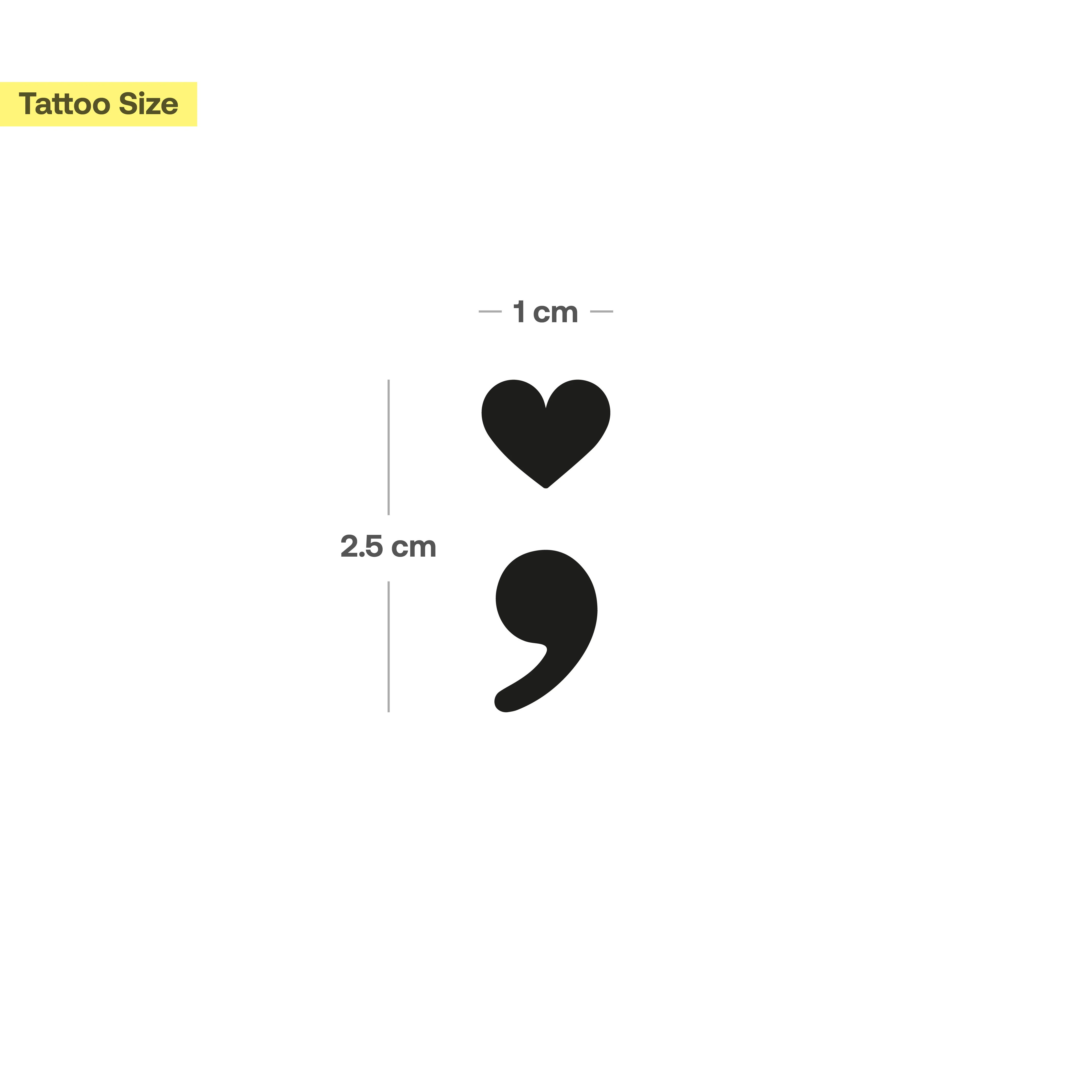 Tatouage coeur point-virgule - Image 3