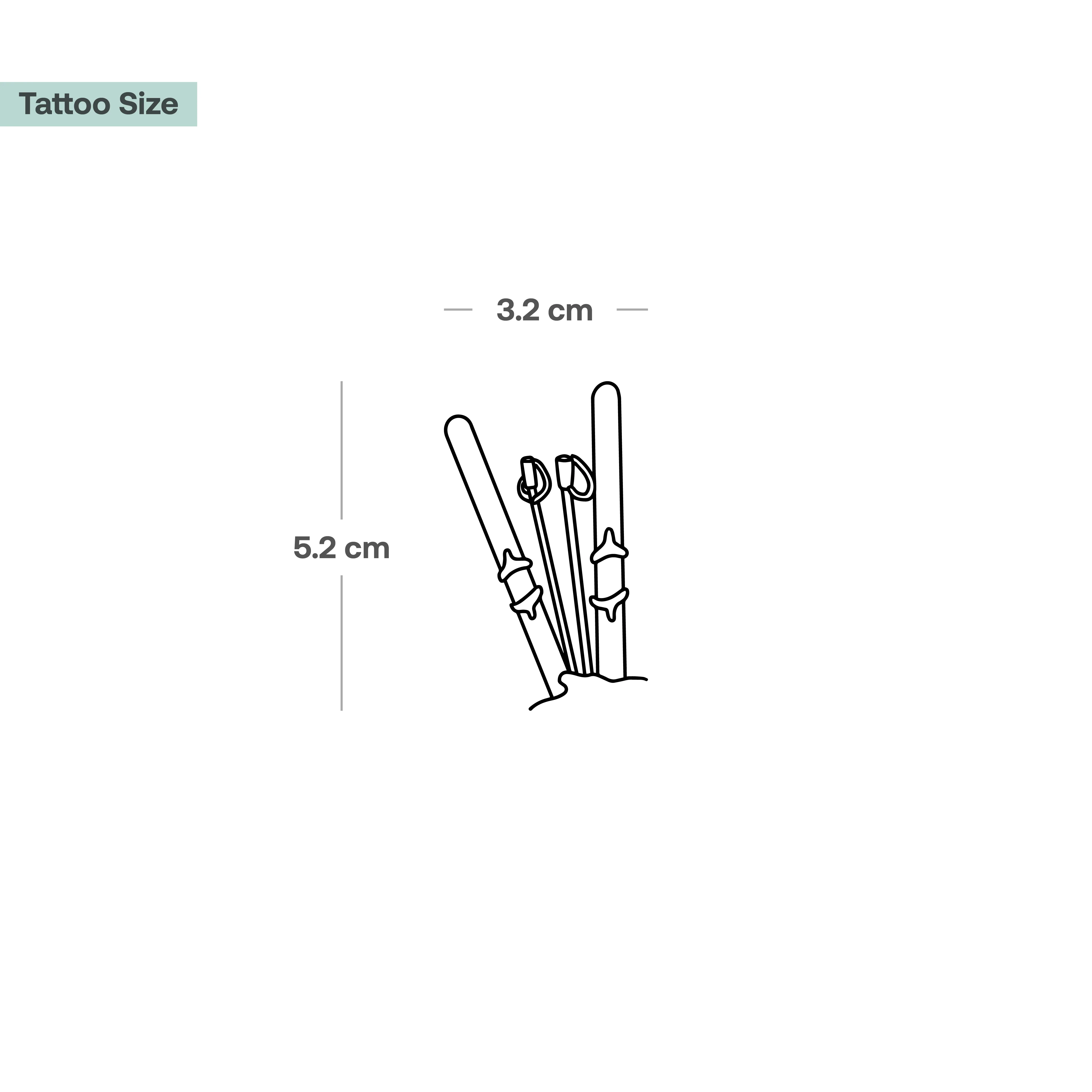 Tatouage de ski dans la neige - Image 3
