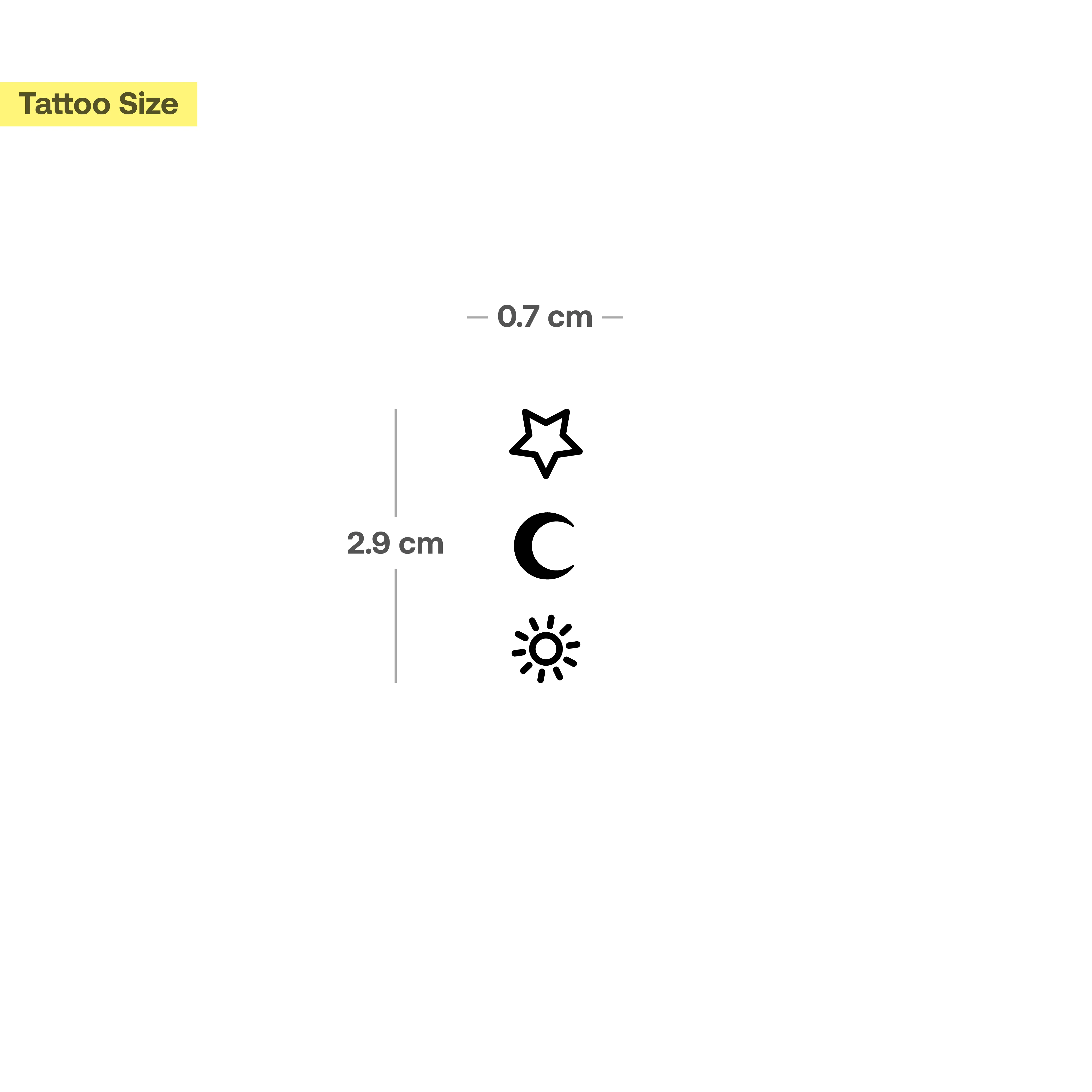 Tatouage étoile, lune, soleil II - Image 3